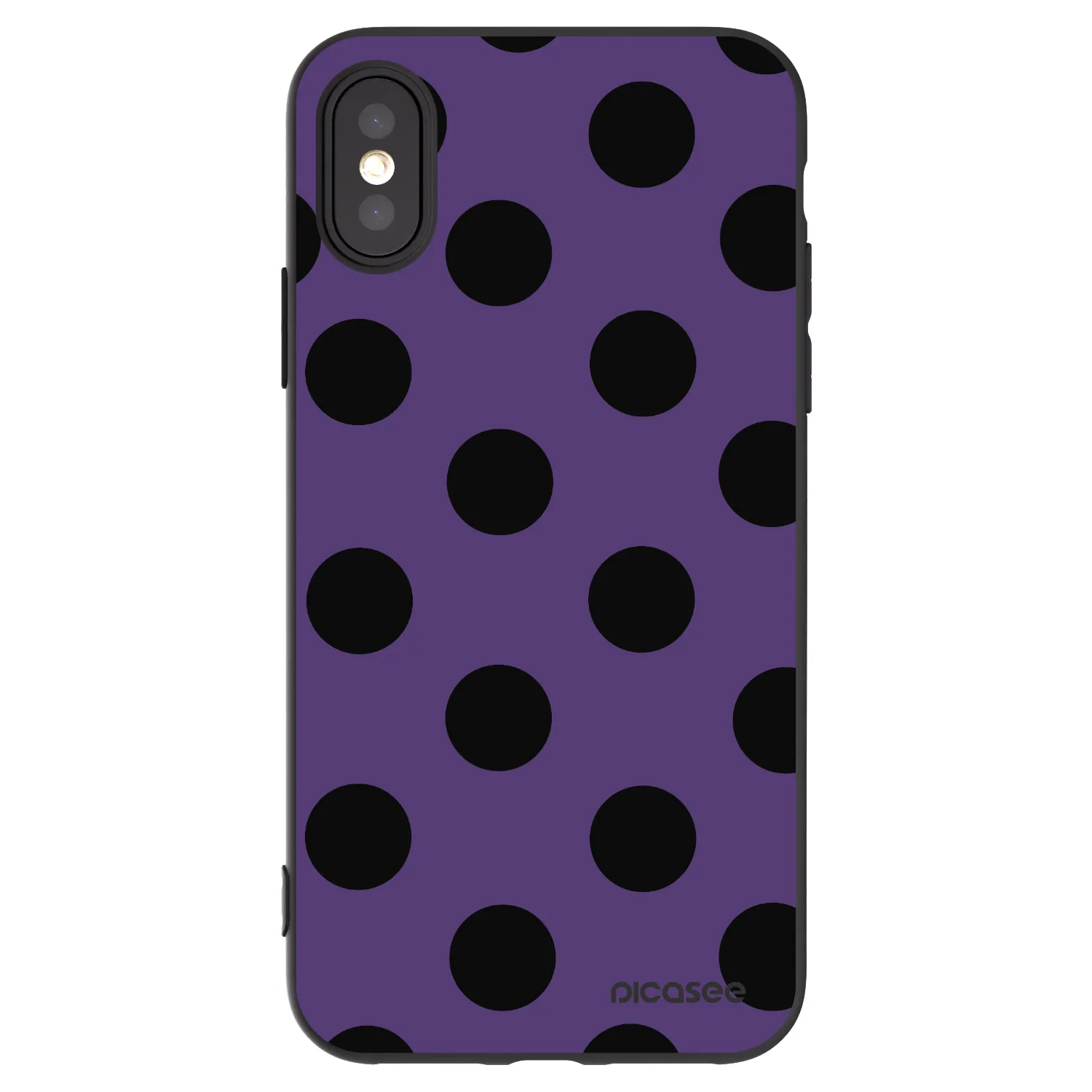 Picasee silikonski črni ovitek za Apple iPhone X/XS - Big flickers 2