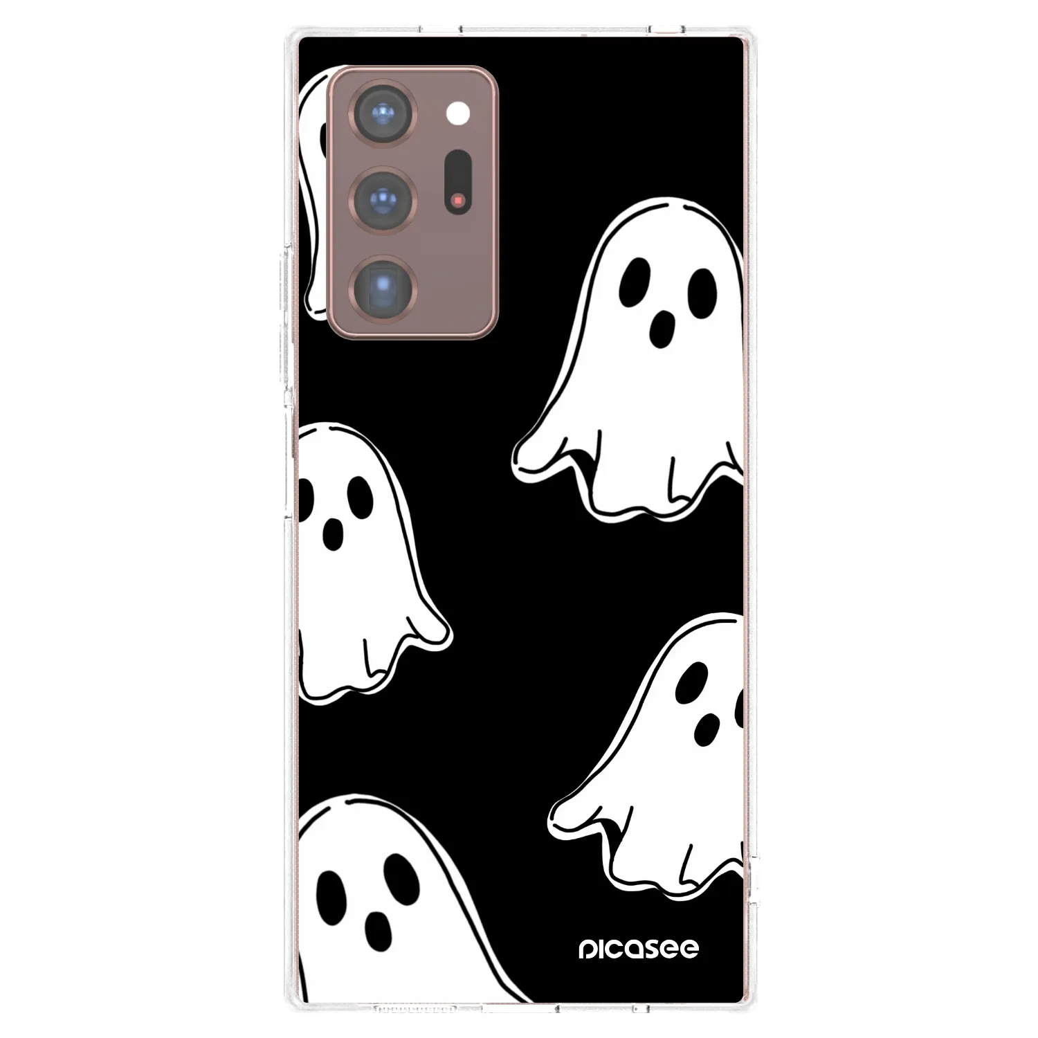 Picasee silikonski prozorni ovitek za Samsung Galaxy Note 20 Ultra - Black ghosts