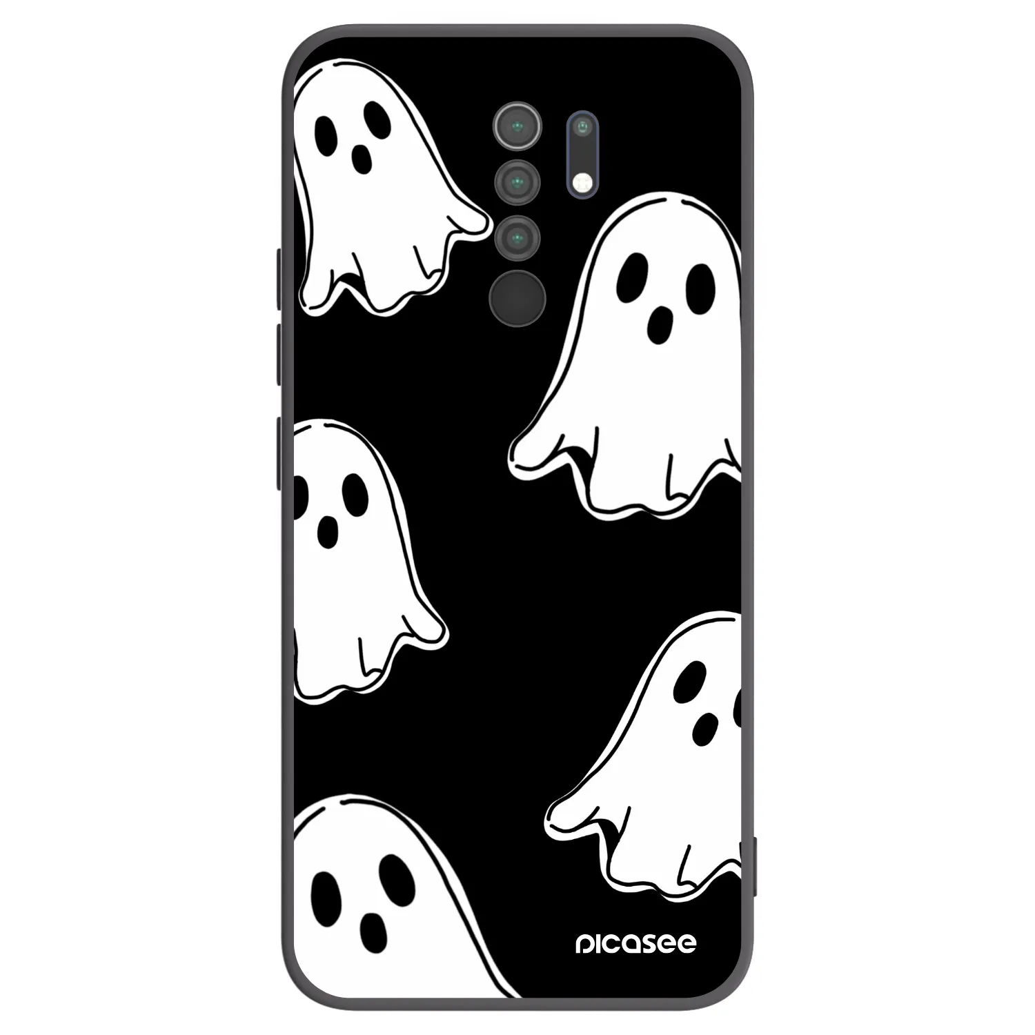 Picasee silikonski črni ovitek za Xiaomi Redmi 9 - Black ghosts