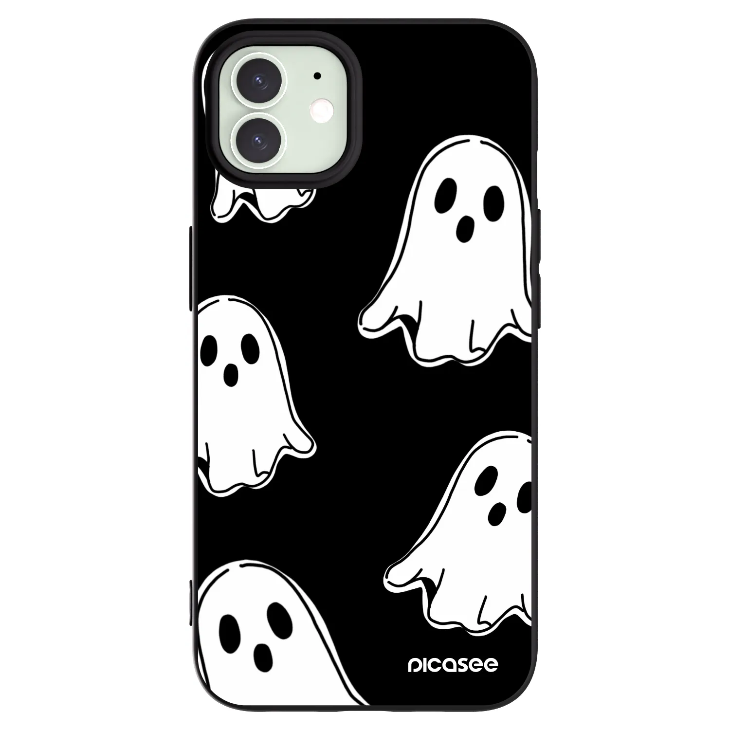 Picasee silikonski črni ovitek za Apple iPhone 12 Pro - Black ghosts