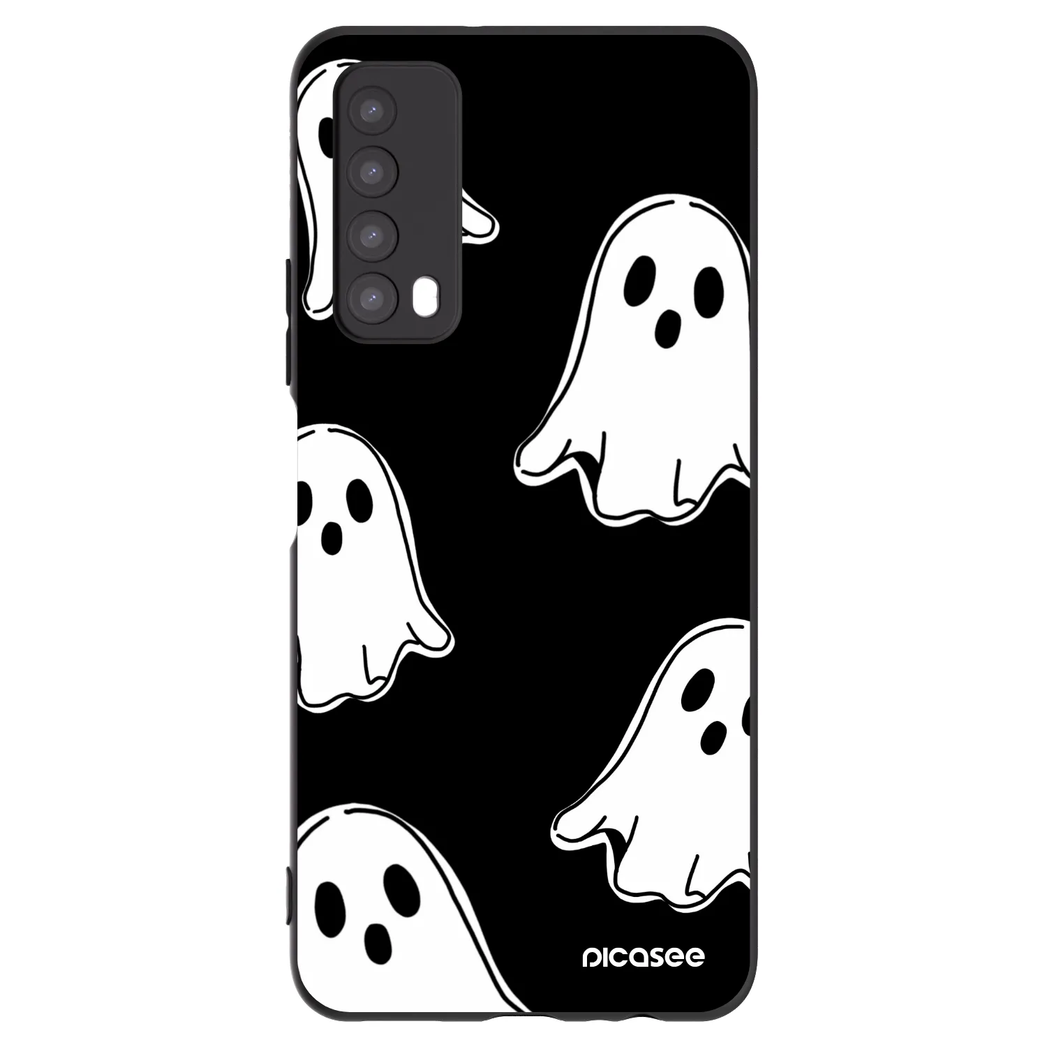 Picasee silikonski črni ovitek za Huawei P Smart 2021 - Black ghosts