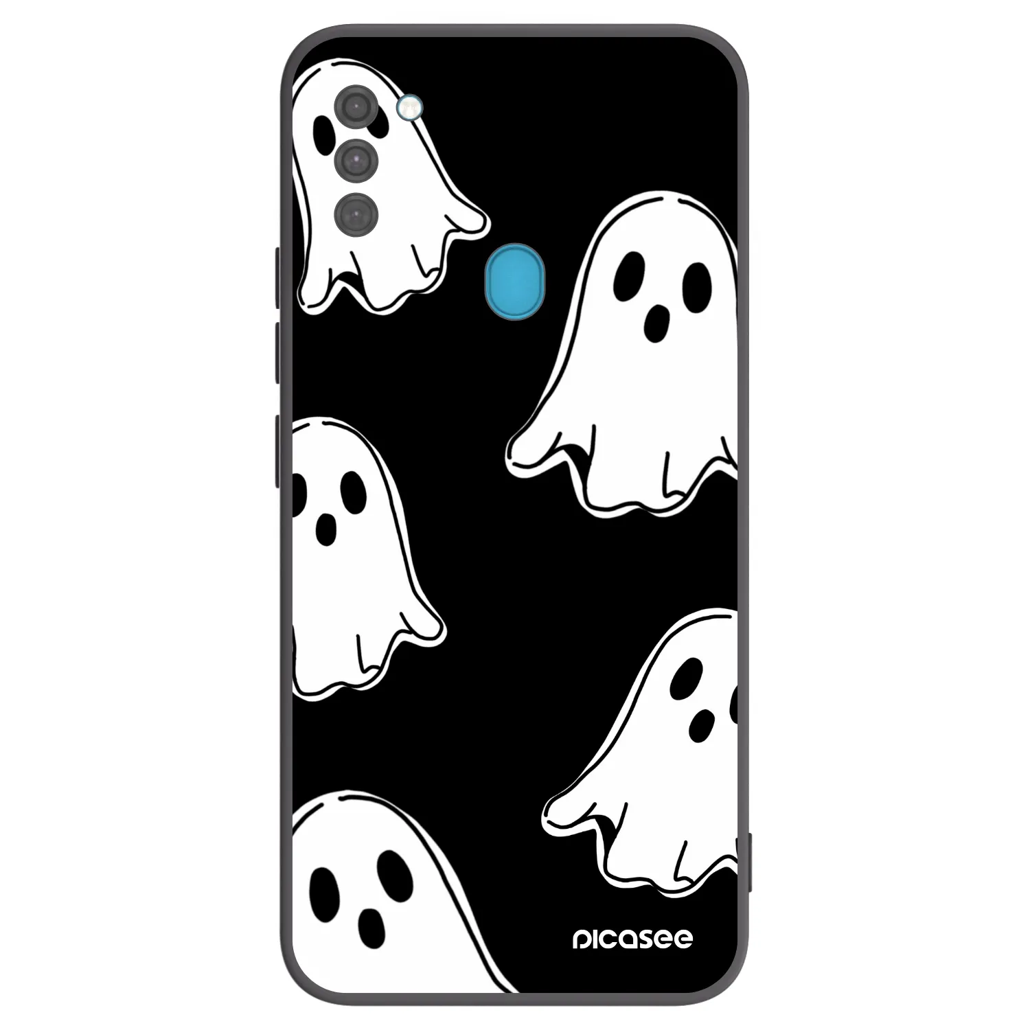 Picasee silikonski črni ovitek za Samsung Galaxy M11 - Black ghosts