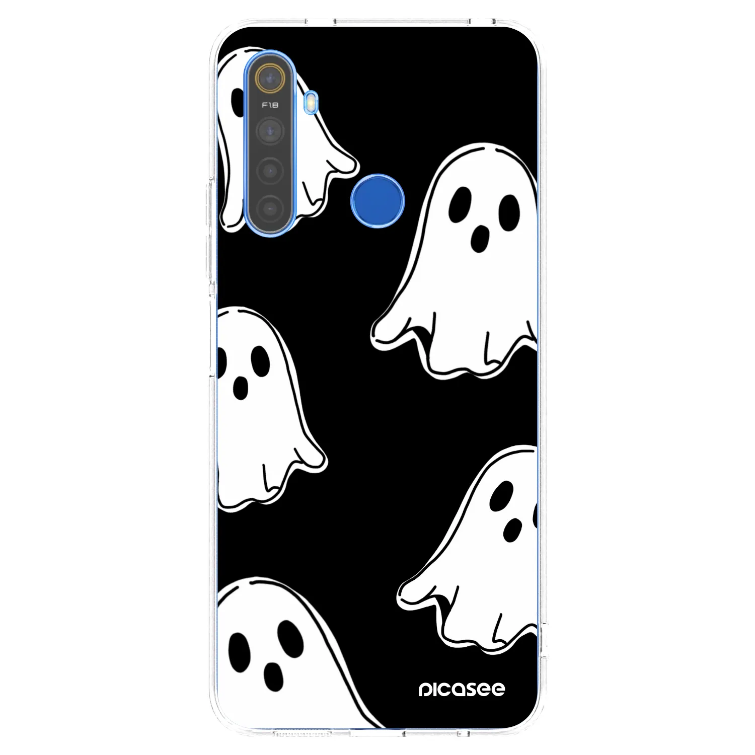 Picasee silikonski prozorni ovitek za Realme 5 - Black ghosts