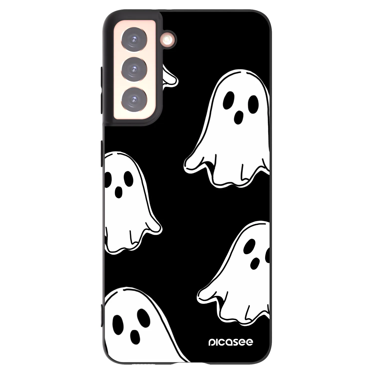 Picasee silikonski črni ovitek za Samsung Galaxy S21 5G G991B - Black ghosts