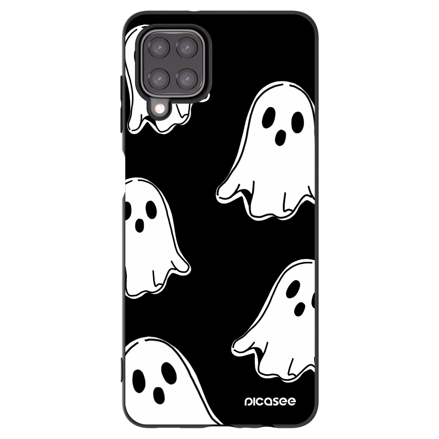 Picasee silikonski črni ovitek za Samsung Galaxy A12 A125F - Black ghosts