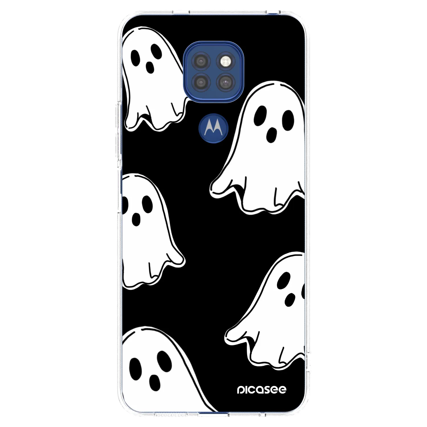 Picasee silikonski prozorni ovitek za Motorola Moto G9 Play - Black ghosts