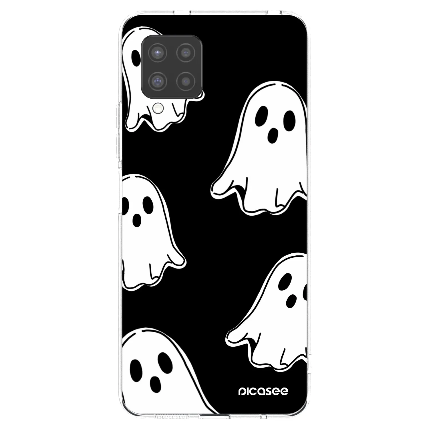 Picasee silikonski prozorni ovitek za Samsung Galaxy A42 A426B - Black ghosts