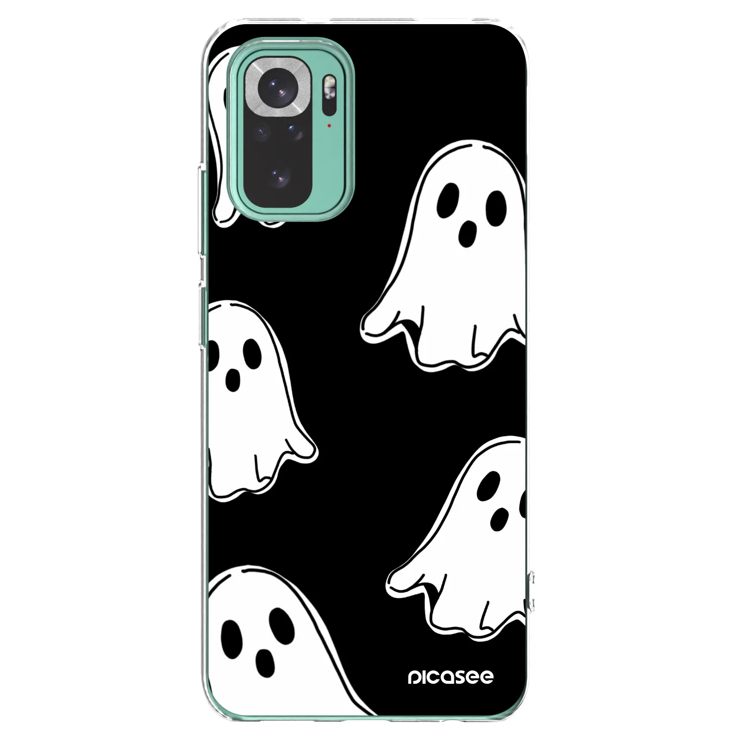 Picasee silikonski prozorni ovitek za Xiaomi Redmi Note 10 Pro - Black ghosts