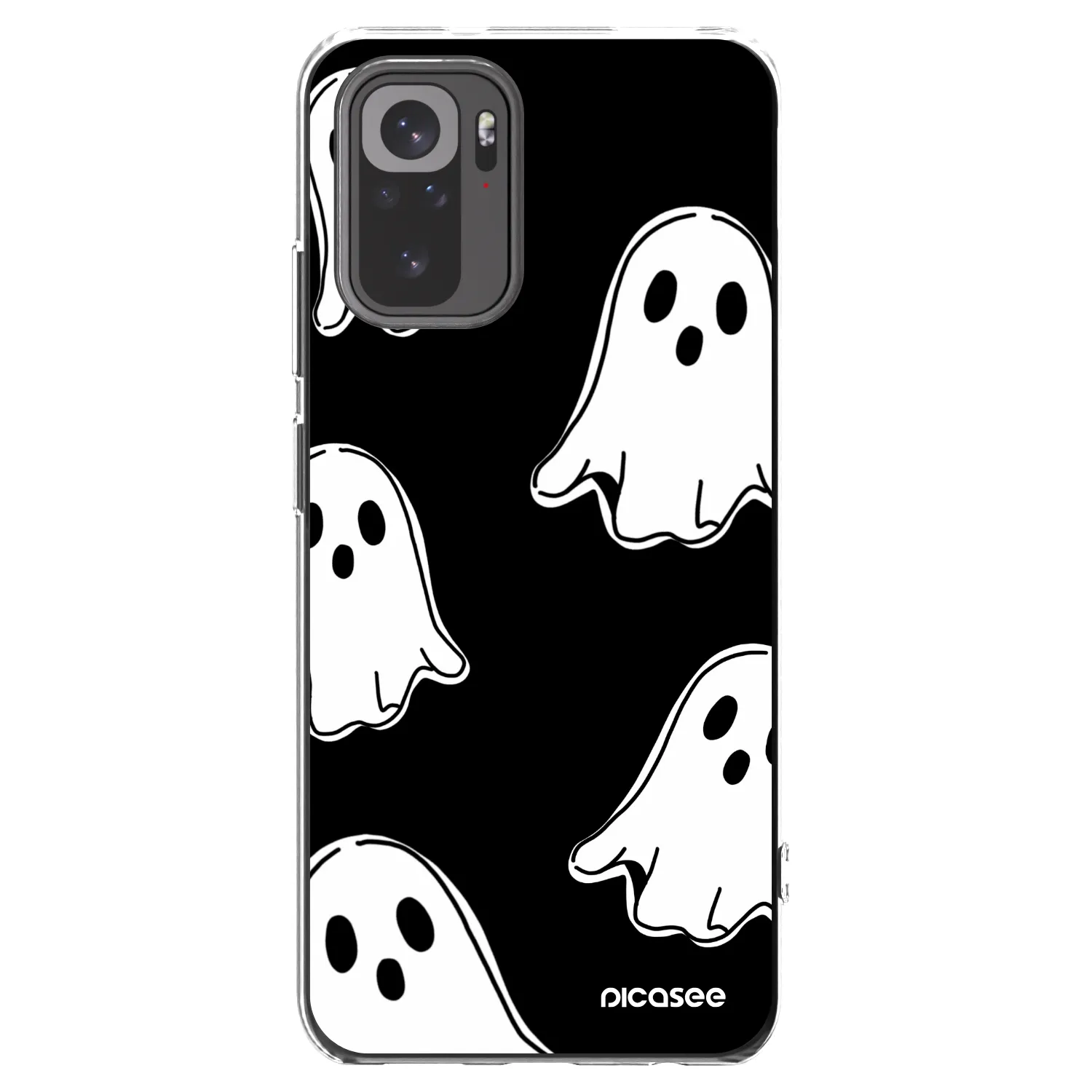 Picasee silikonski prozorni ovitek za Xiaomi Redmi Note 10S - Black ghosts