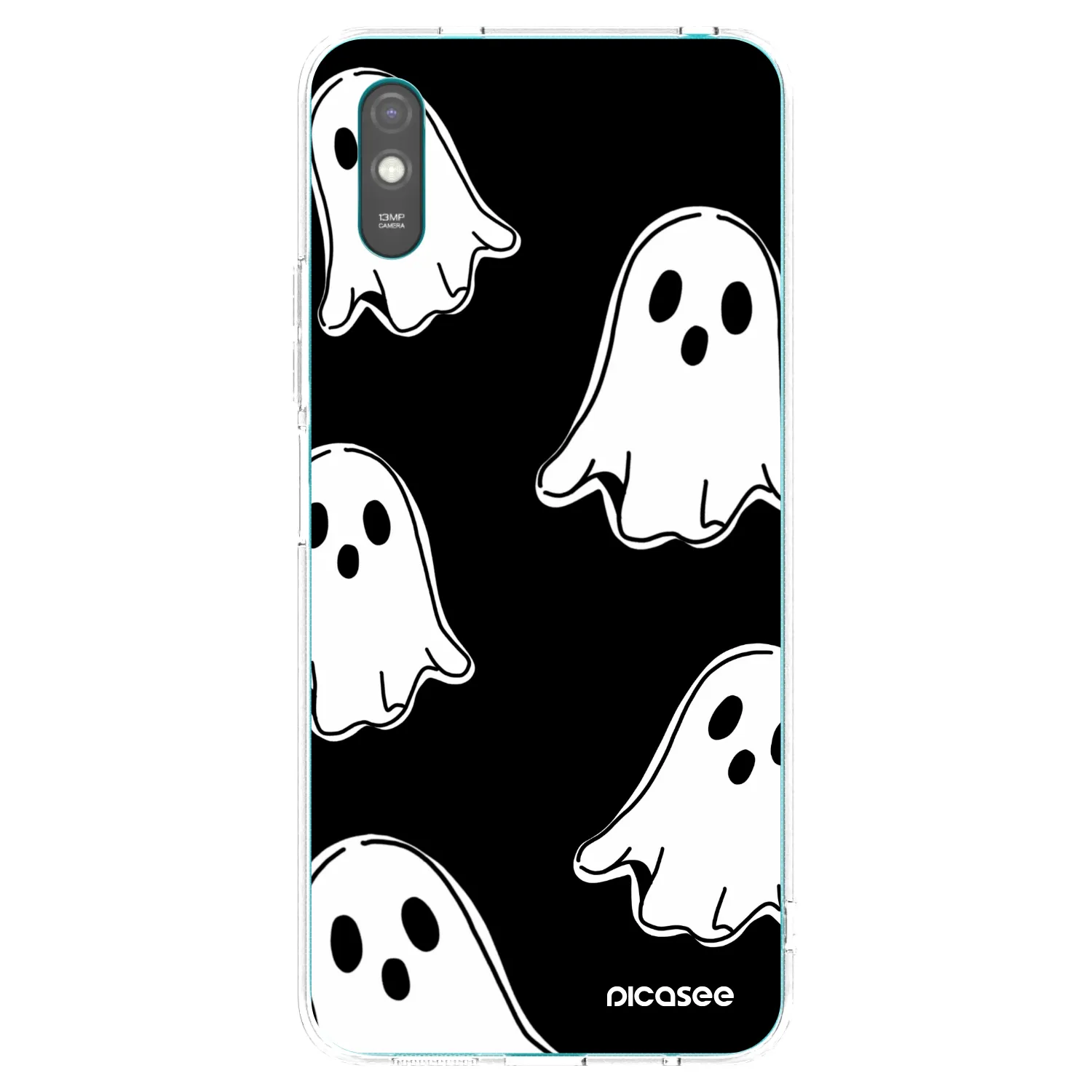 Picasee silikonski prozorni ovitek za Xiaomi Redmi 9AT - Black ghosts