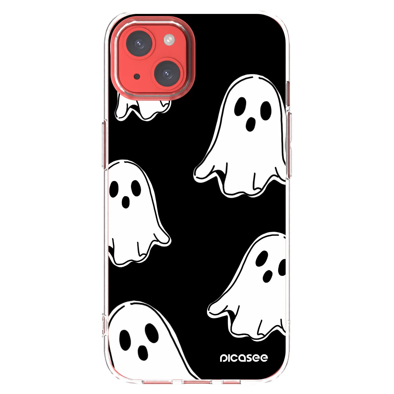 Picasee silikonski prozorni ovitek za Apple iPhone 13 - Black ghosts
