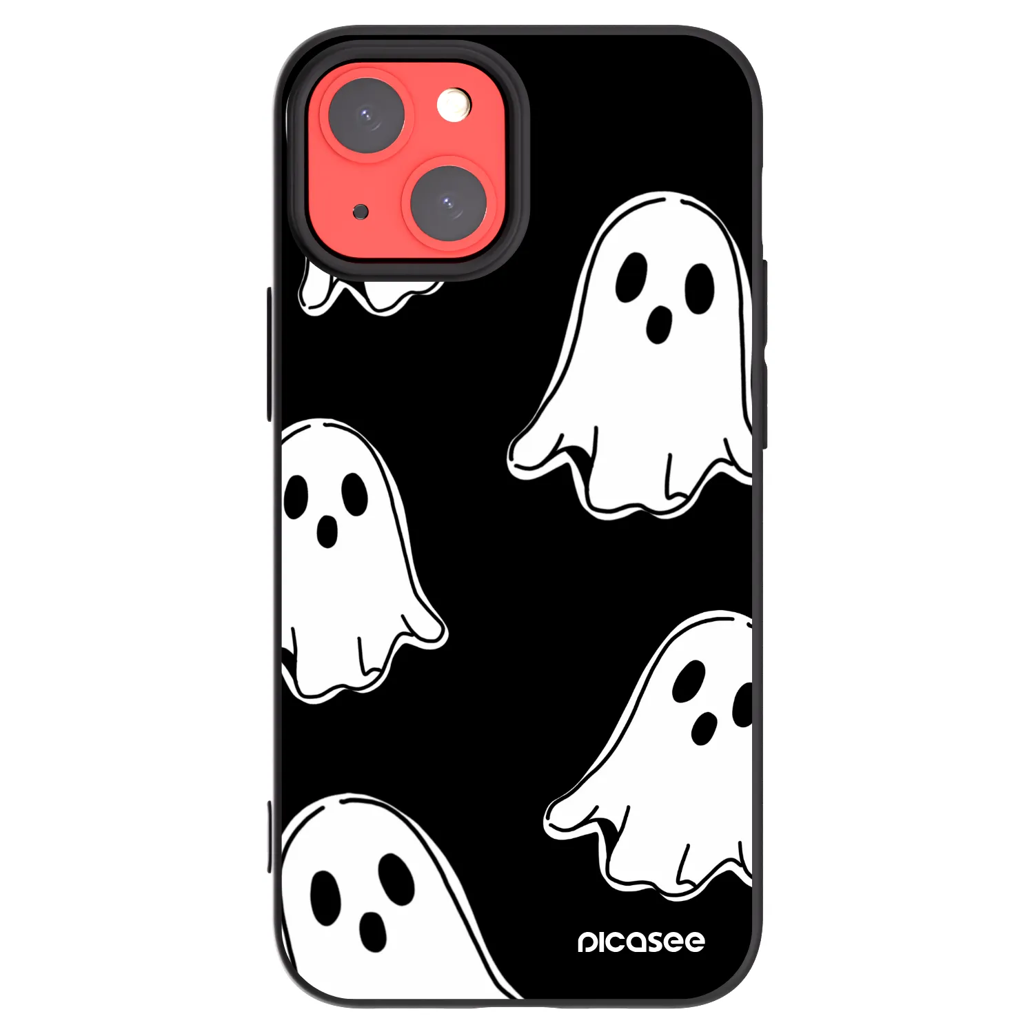 Picasee silikonski črni ovitek za Apple iPhone 13 mini - Black ghosts
