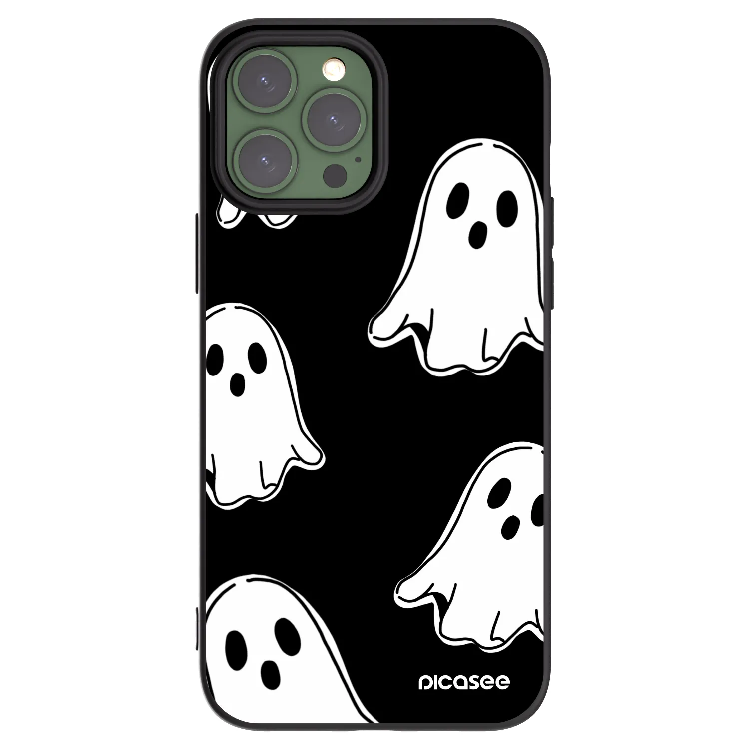 Picasee silikonski črni ovitek za Apple iPhone 13 Pro Max - Black ghosts