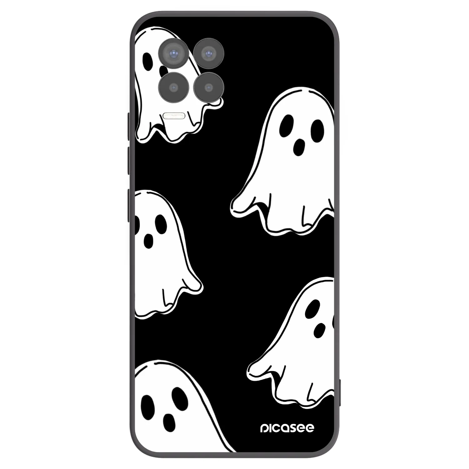 Picasee silikonski črni ovitek za Realme 8 4G - Black ghosts