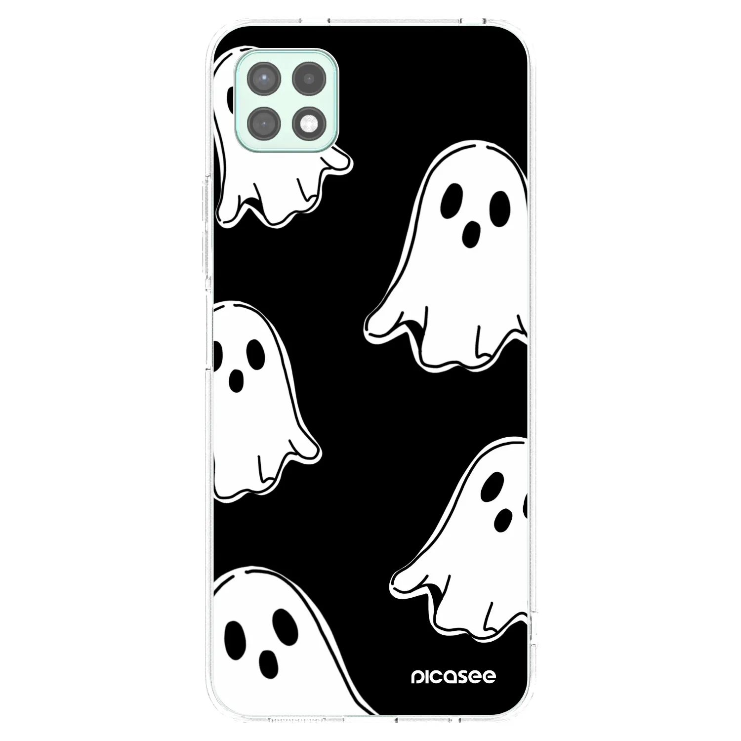 Picasee silikonski prozorni ovitek za Samsung Galaxy A22 A226B 5G - Black ghosts