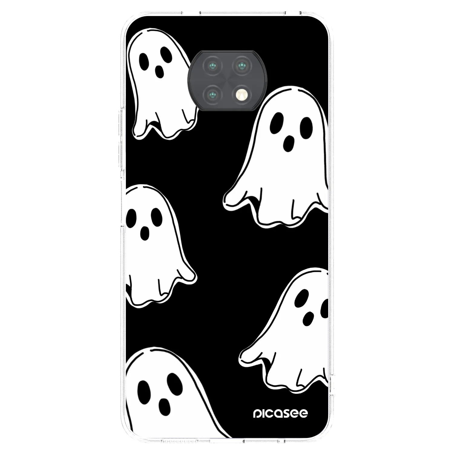 Picasee silikonski prozorni ovitek za Xiaomi Redmi Note 9T - Black ghosts
