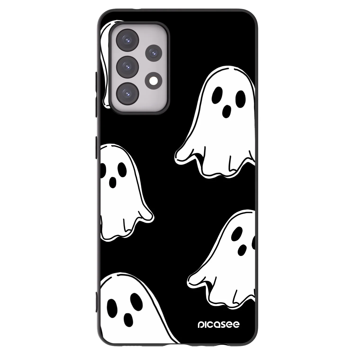 Picasee silikonski črni ovitek za Samsung Galaxy A52s 5G A528B - Black ghosts