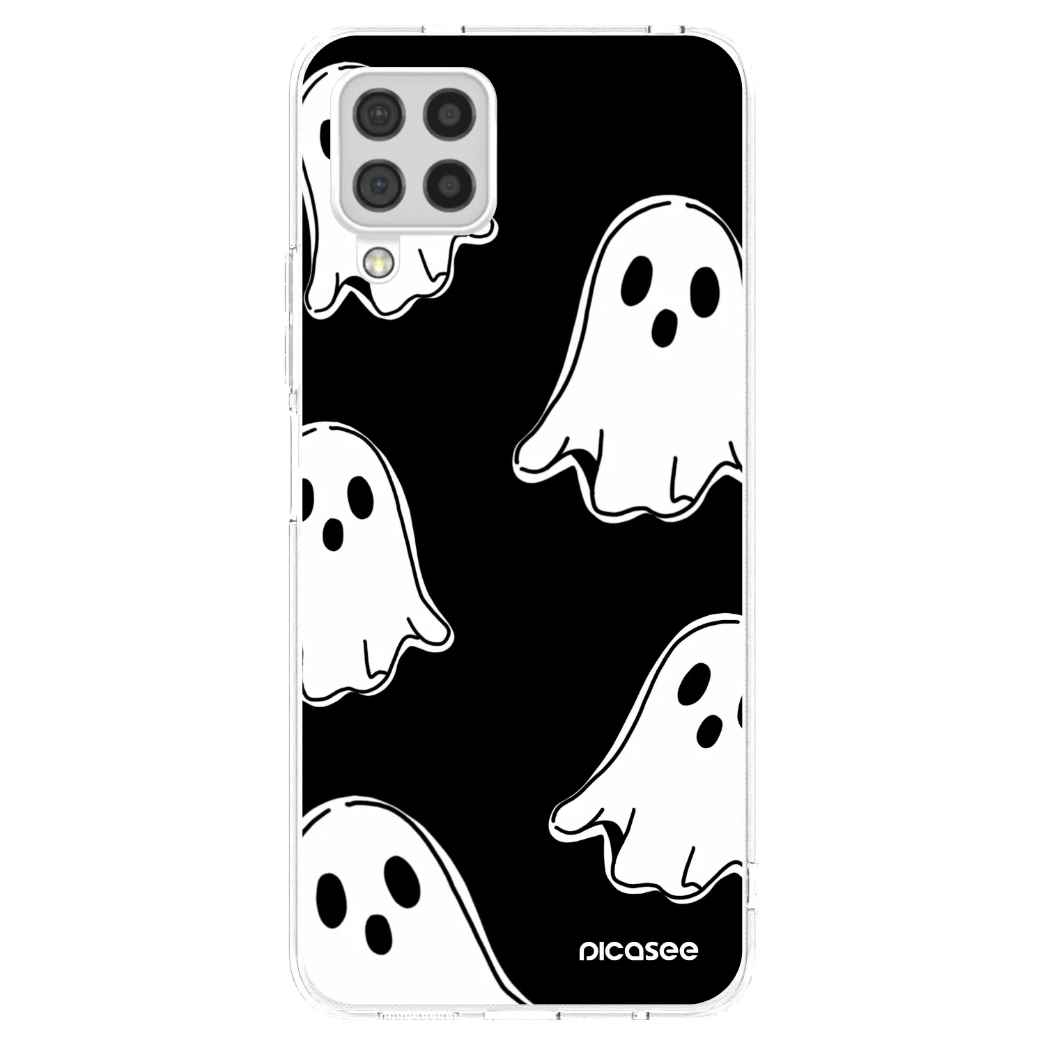 Picasee silikonski prozorni ovitek za Samsung Galaxy A22 A225F 4G - Black ghosts