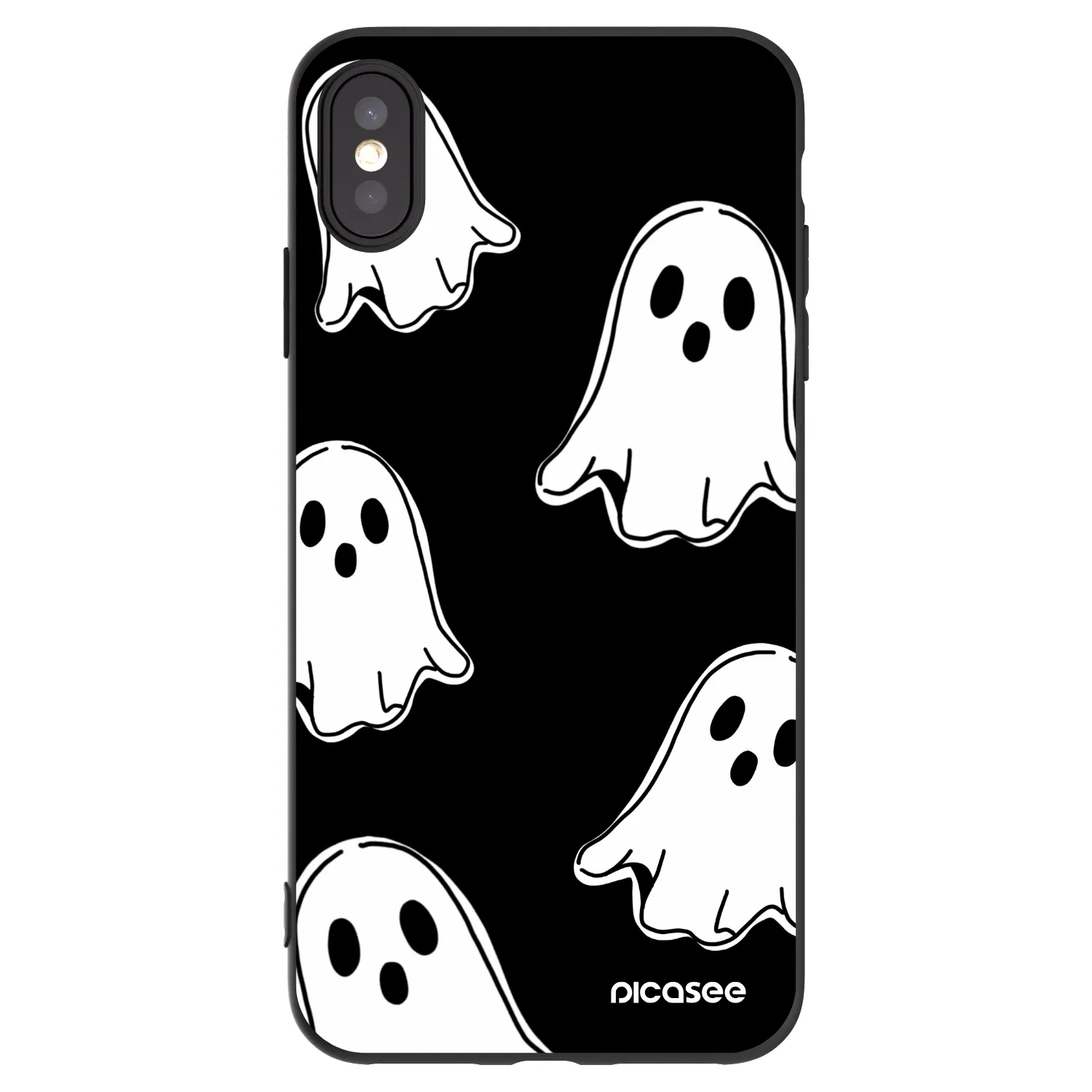 Picasee silikonski črni ovitek za Apple iPhone XS Max - Black ghosts