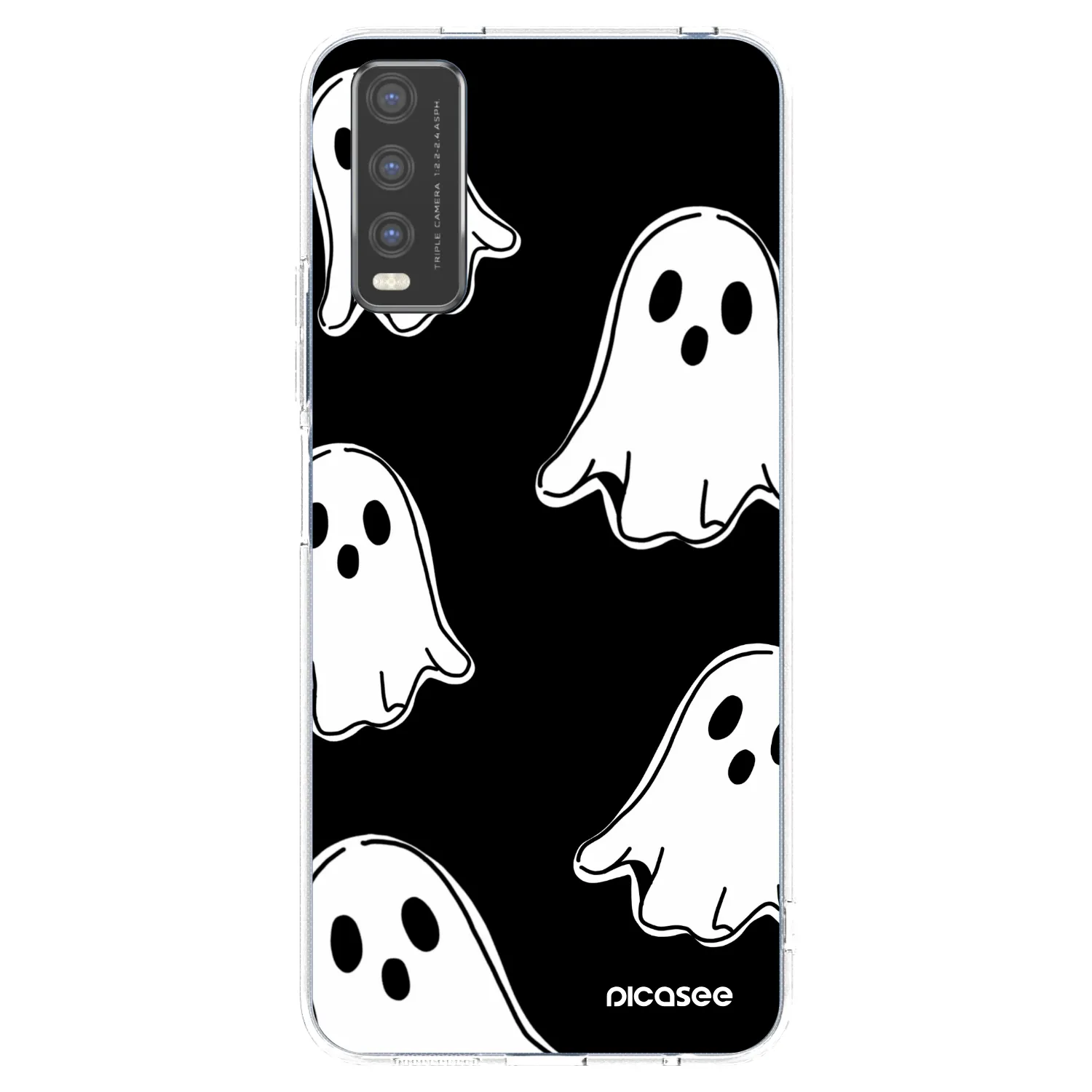 Picasee silikonski prozorni ovitek za Vivo Y20s - Black ghosts