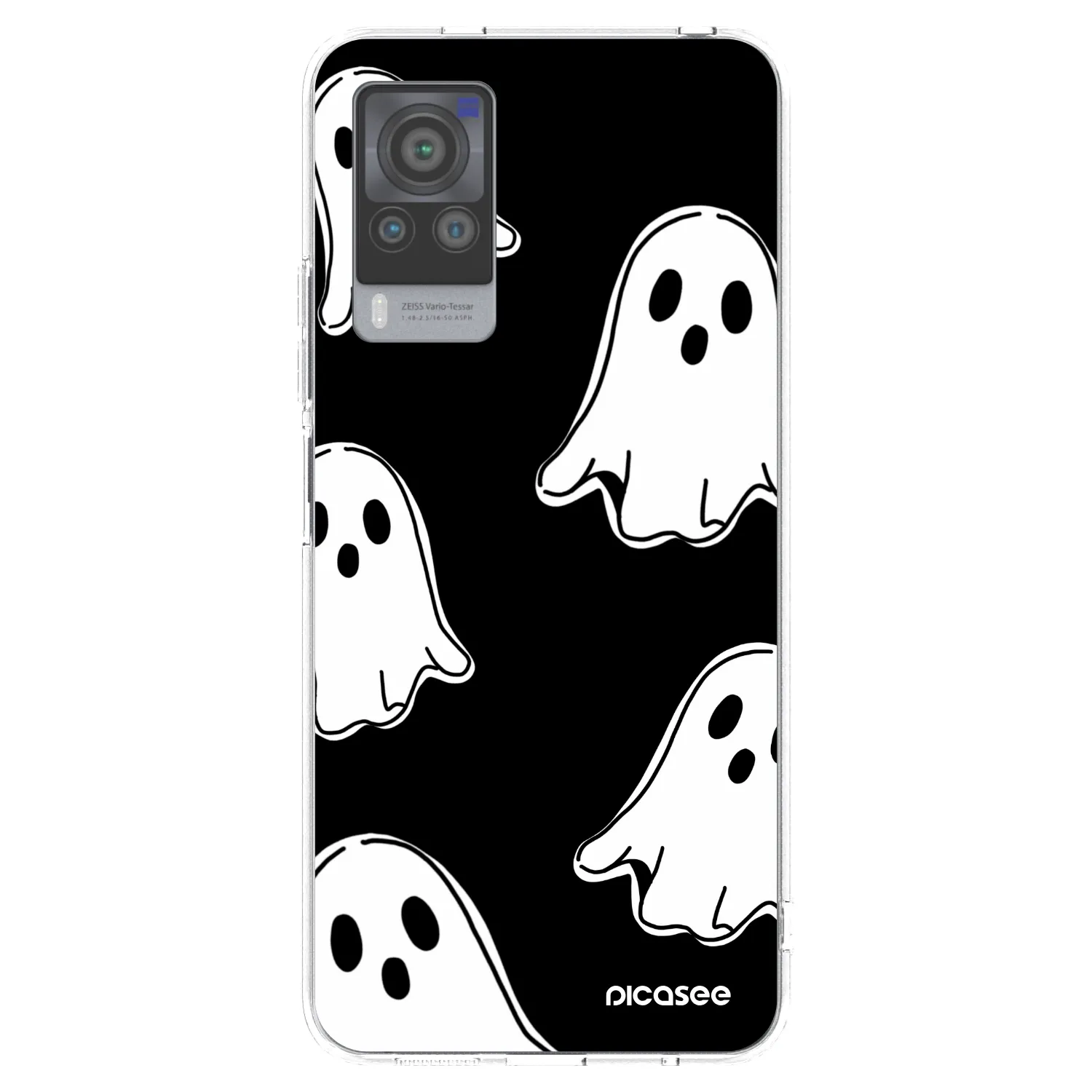 Picasee silikonski prozorni ovitek za Vivo X60 Pro 5G - Black ghosts