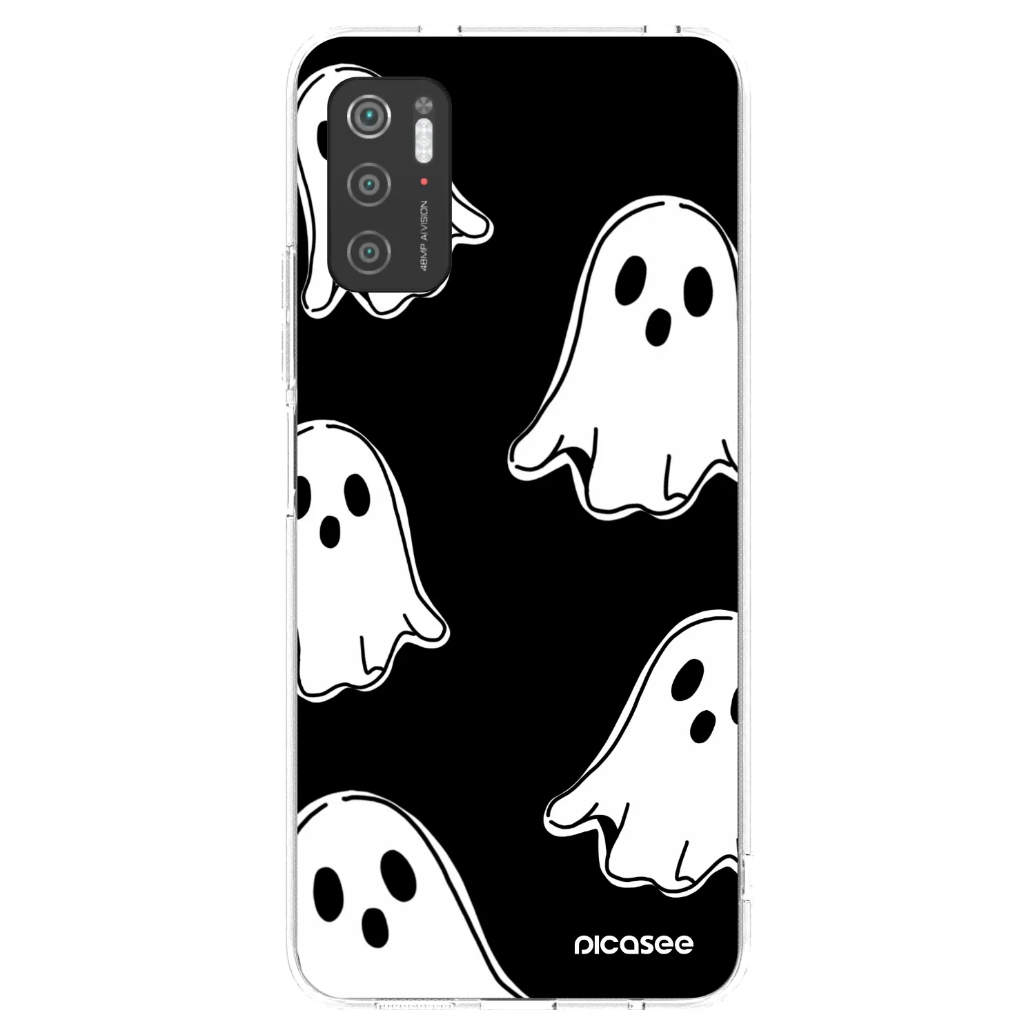 Picasee silikonski prozorni ovitek za Xiaomi Poco M3 Pro 5G - Black ghosts