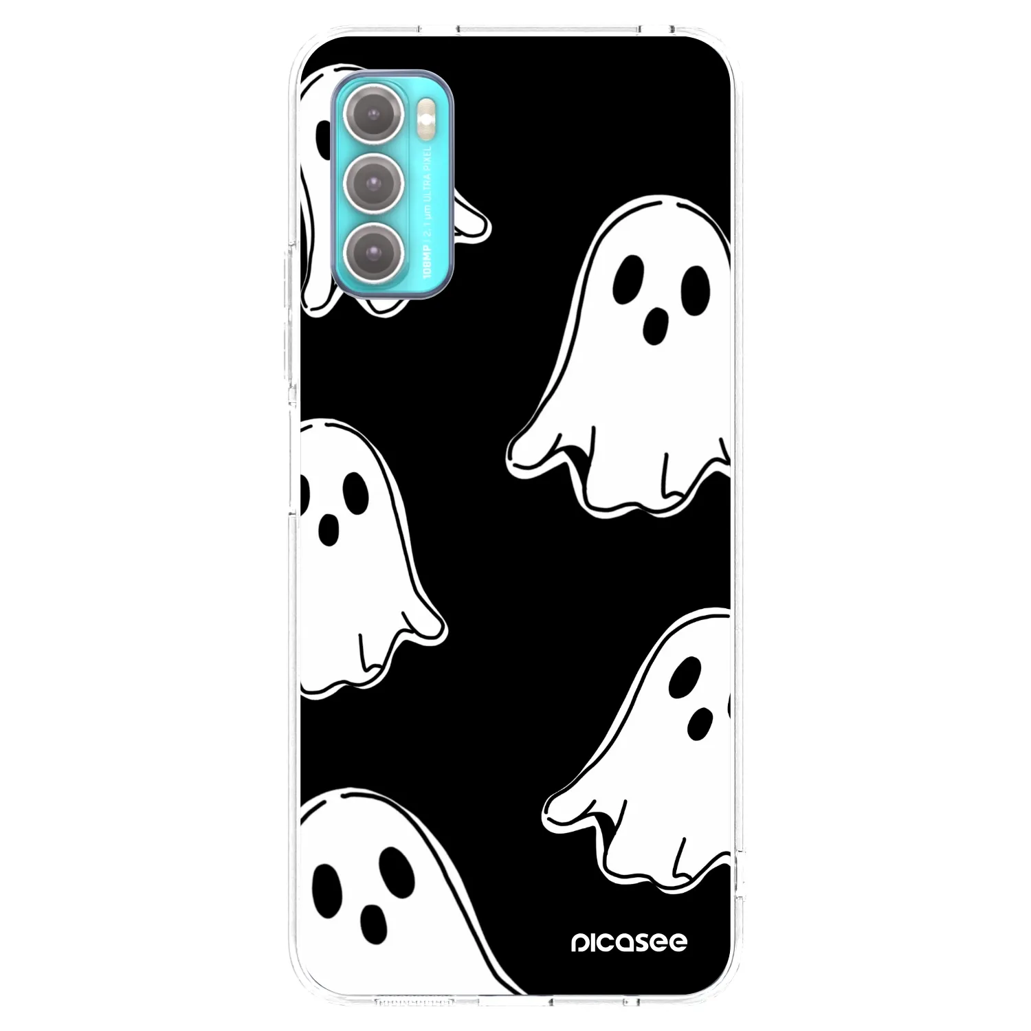 Picasee silikonski prozorni ovitek za Motorola Moto G60 - Black ghosts