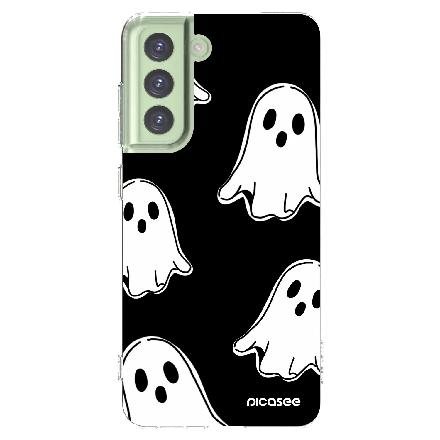 Picasee silikonski prozorni ovitek za Samsung Galaxy S21 FE 5G - Black ghosts