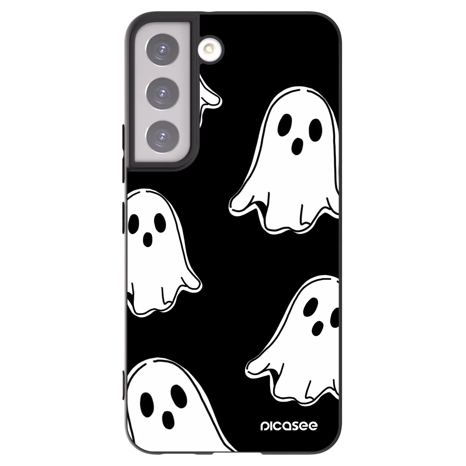 Picasee silikonski črni ovitek za Samsung Galaxy S22 5G - Black ghosts