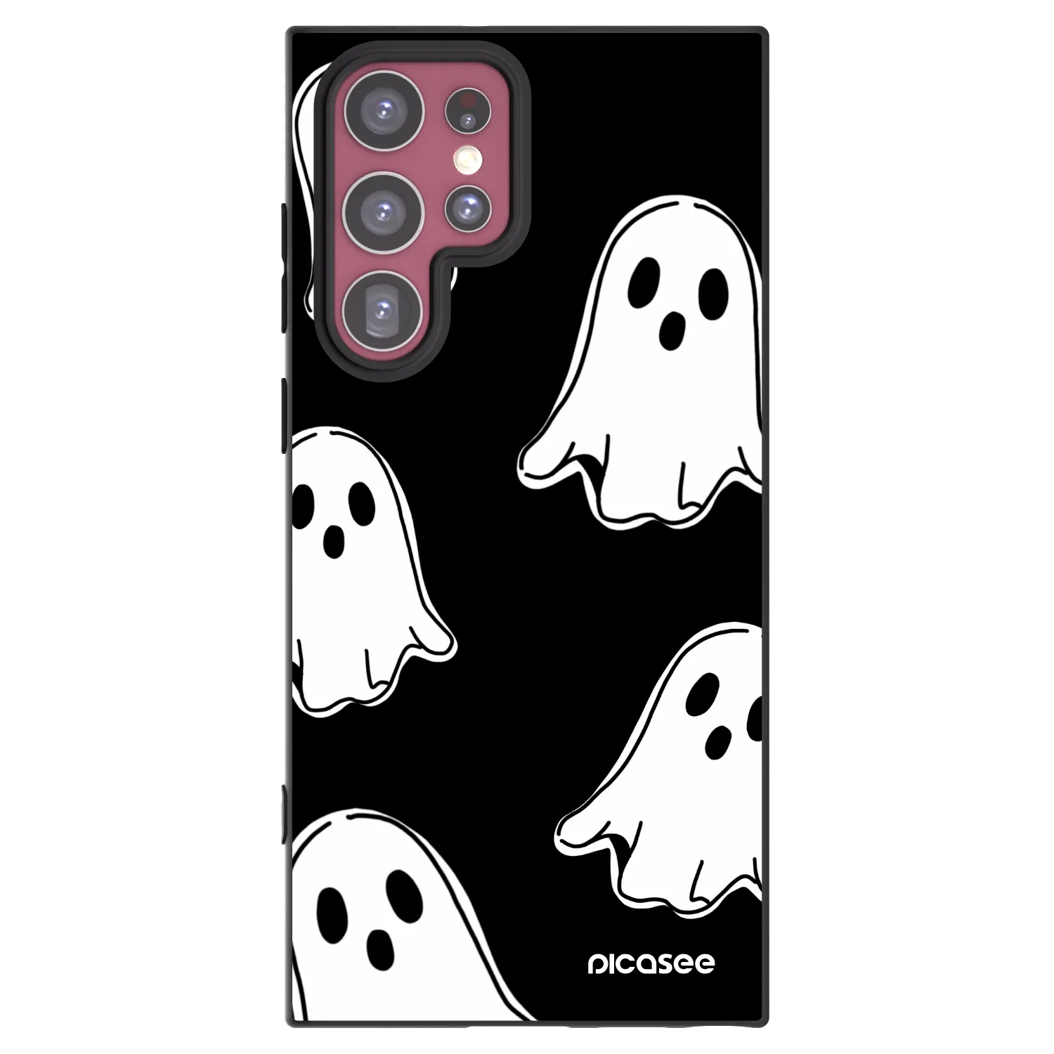 Picasee silikonski črni ovitek za Samsung Galaxy S22 Ultra 5G - Black ghosts