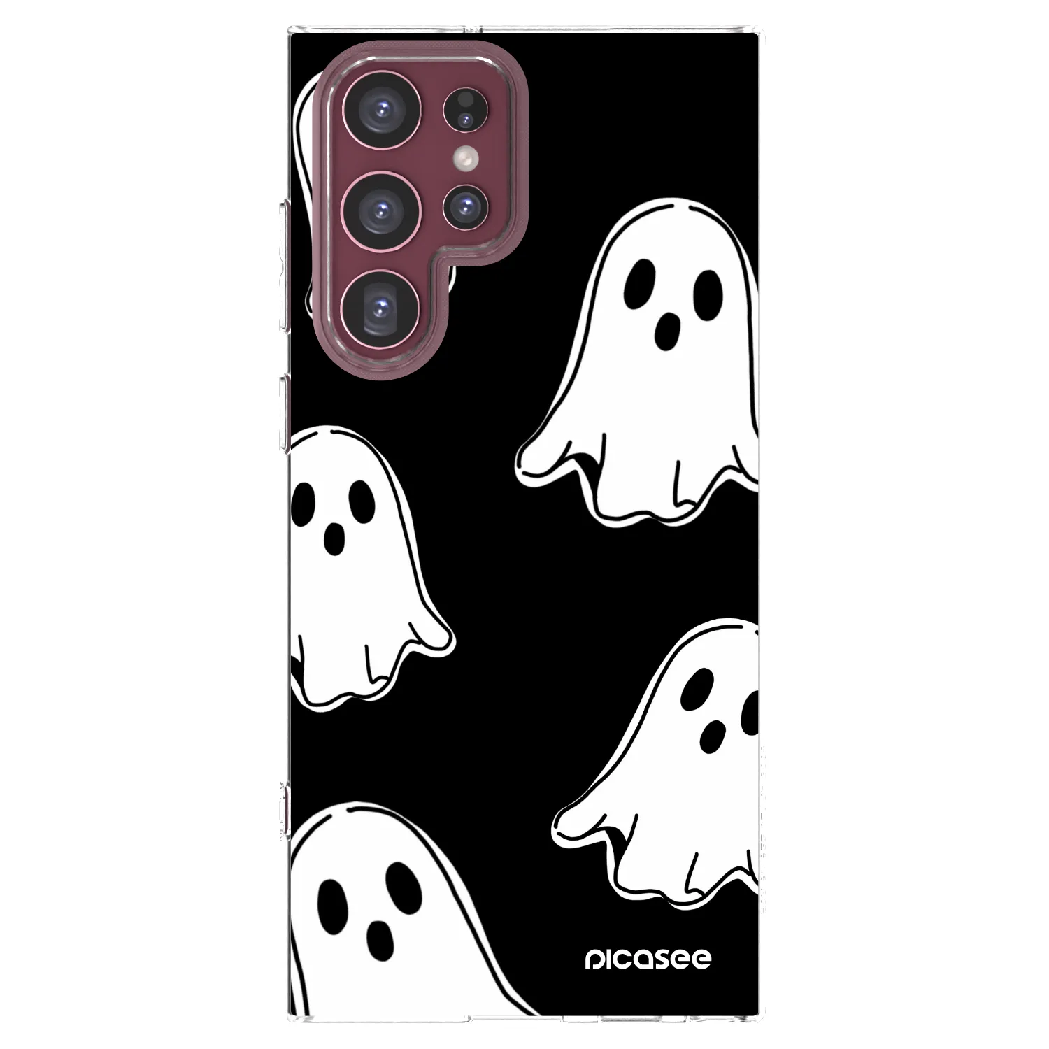Picasee silikonski prozorni ovitek za Samsung Galaxy S22 Ultra 5G - Black ghosts