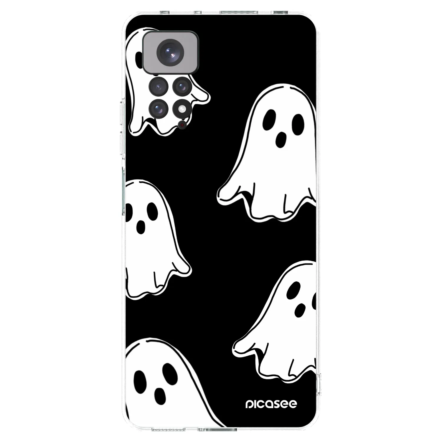 Picasee silikonski prozorni ovitek za Xiaomi Redmi Note 11 - Black ghosts