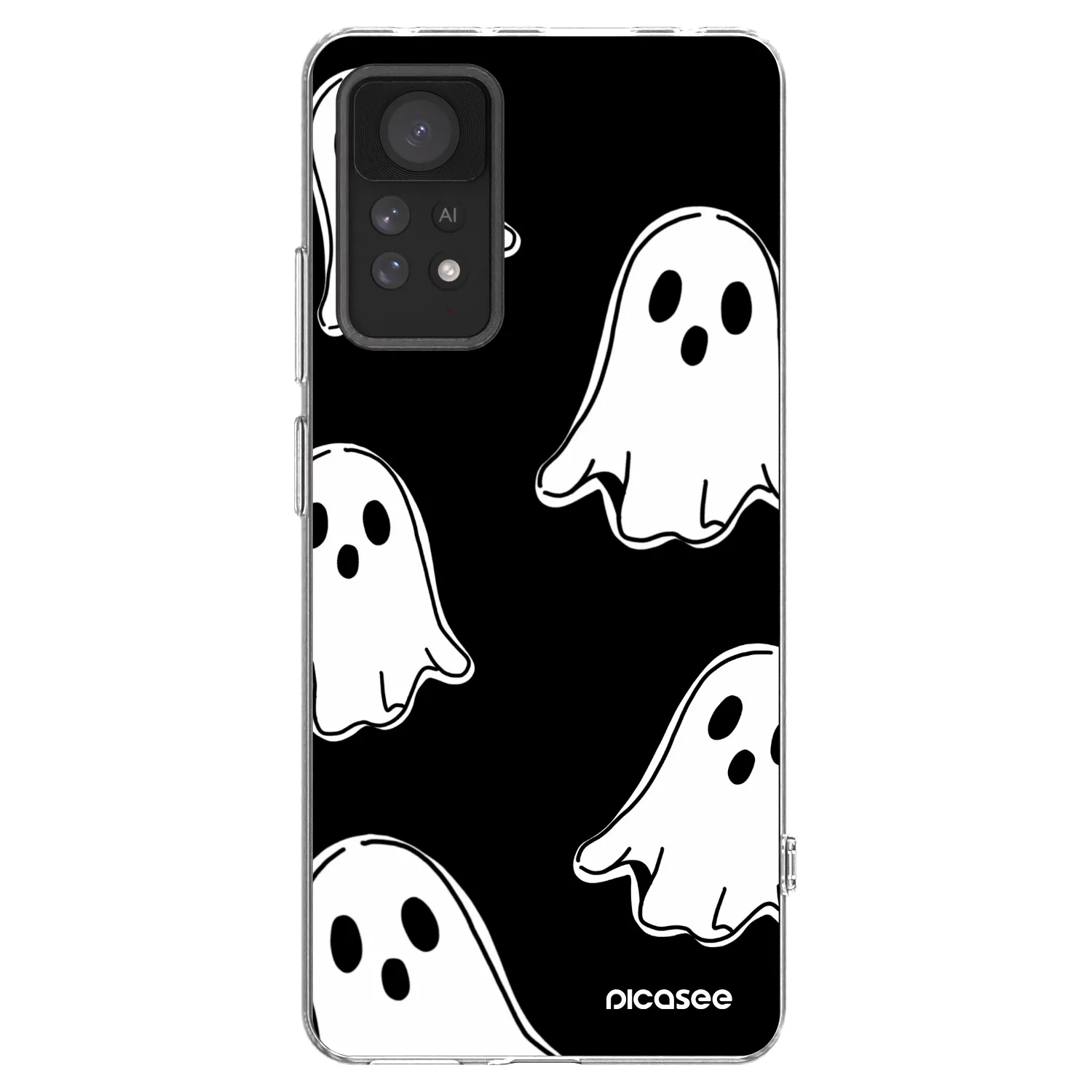 Picasee silikonski prozorni ovitek za Xiaomi Redmi Note 11 Pro - Black ghosts