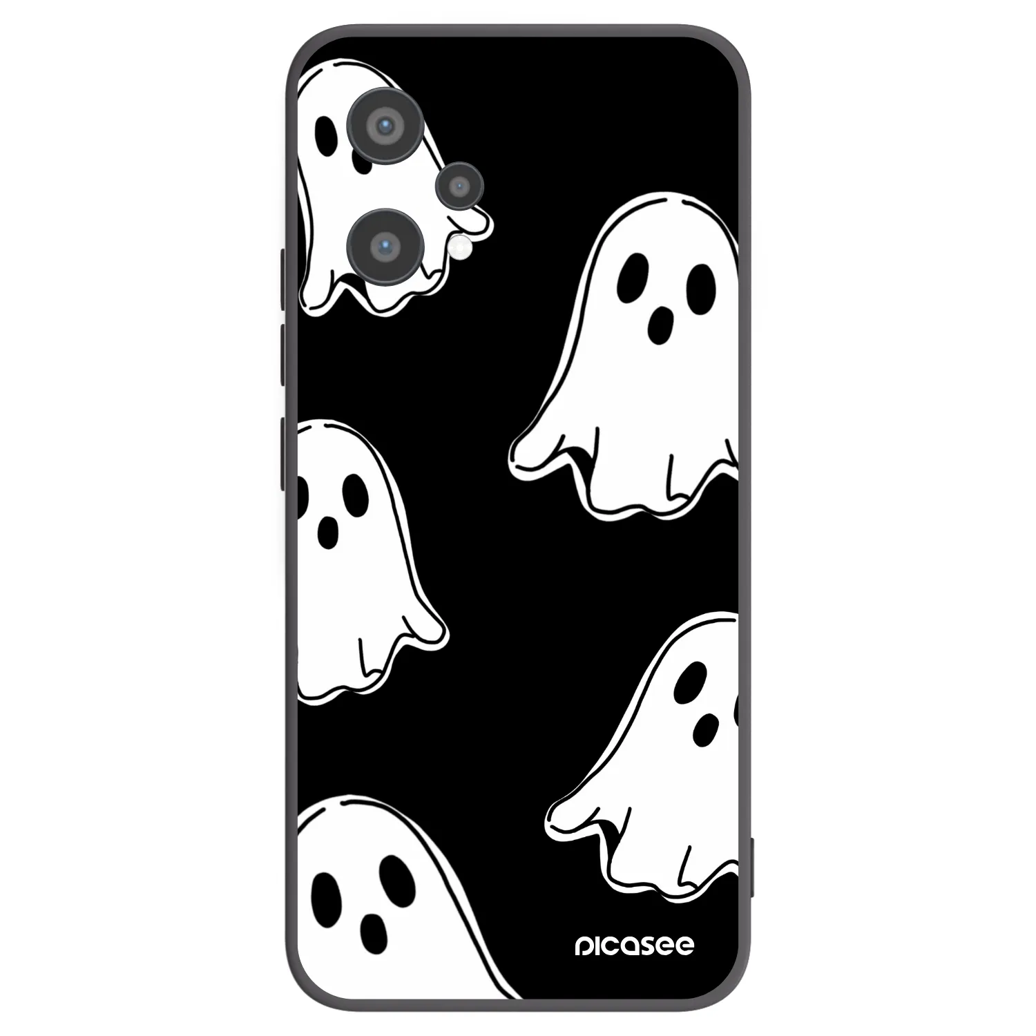 Picasee silikonski črni ovitek za Realme 9 Pro 5G - Black ghosts