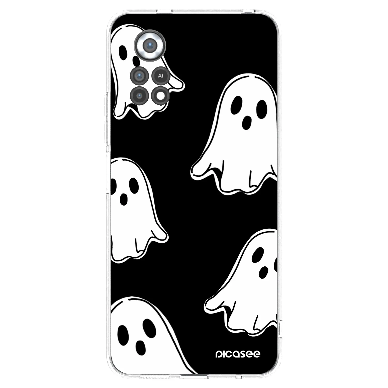 Picasee silikonski prozorni ovitek za Xiaomi Poco X4 Pro 5G - Black ghosts