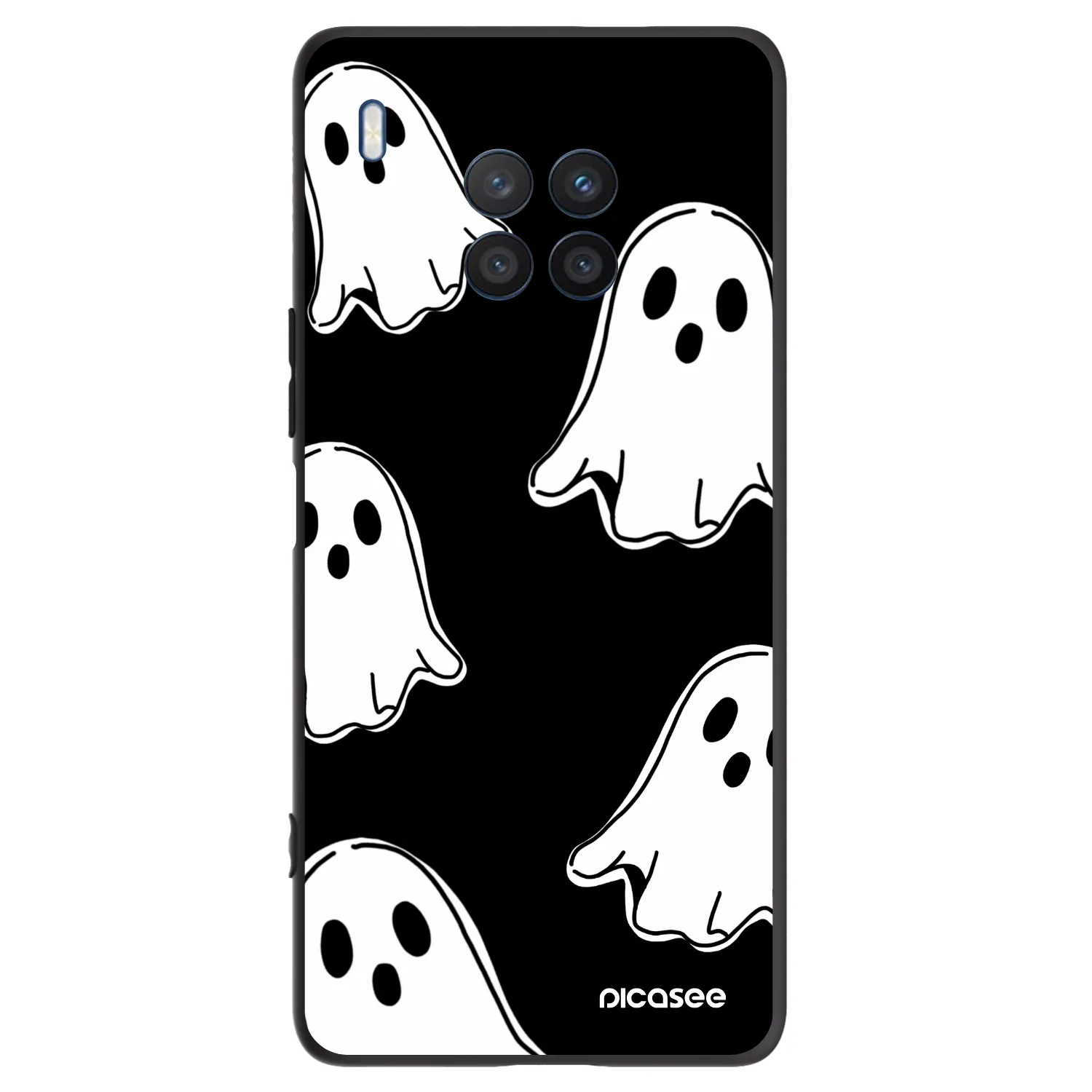 Picasee silikonski črni ovitek za Honor 50 Lite - Black ghosts