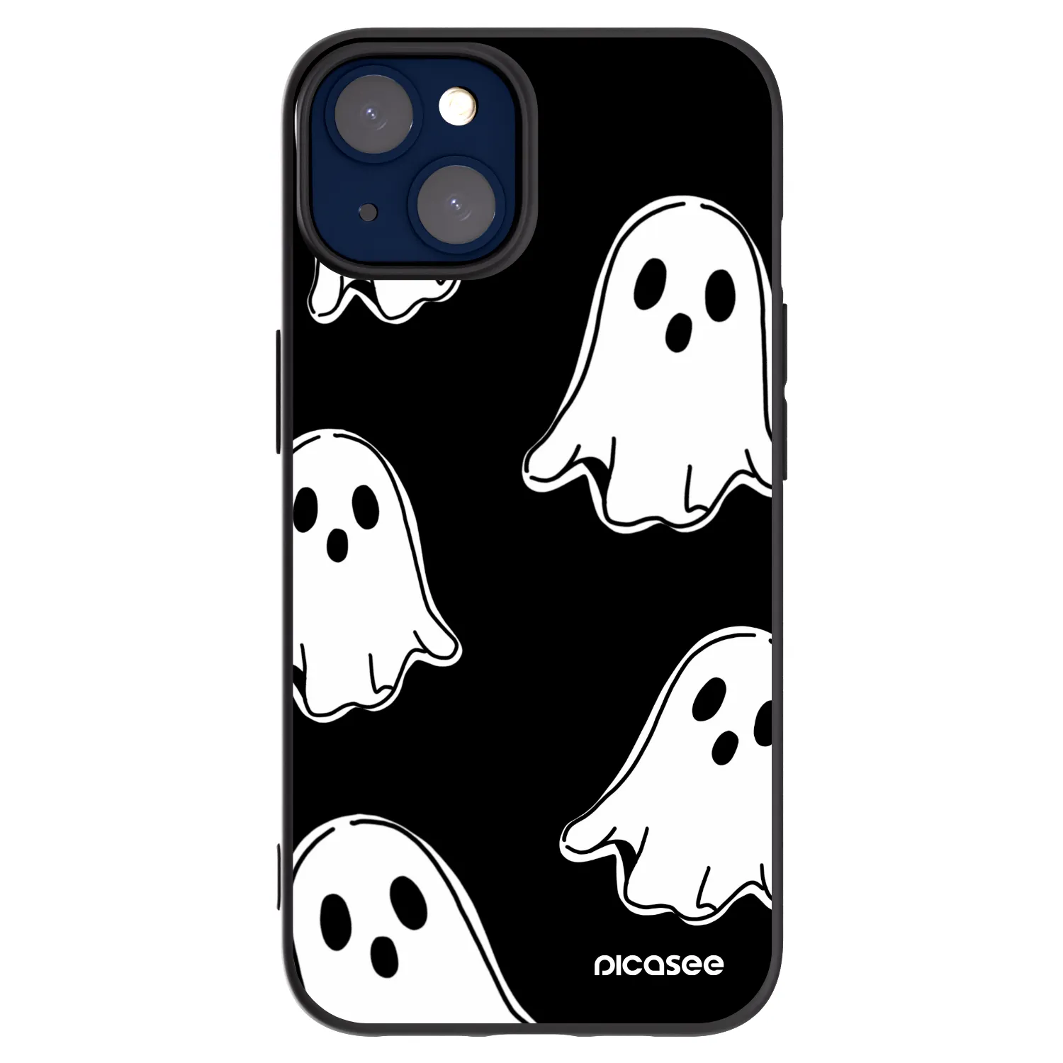 Picasee silikonski črni ovitek za Apple iPhone 14 - Black ghosts