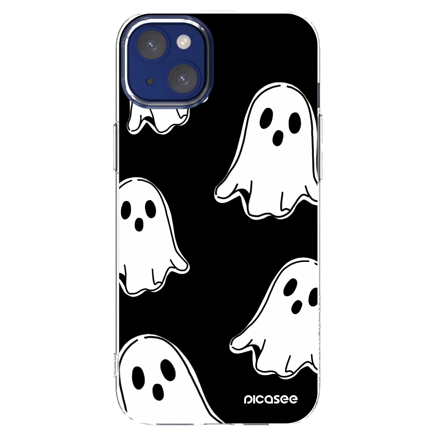 Picasee silikonski prozorni ovitek za Apple iPhone 14 Plus - Black ghosts