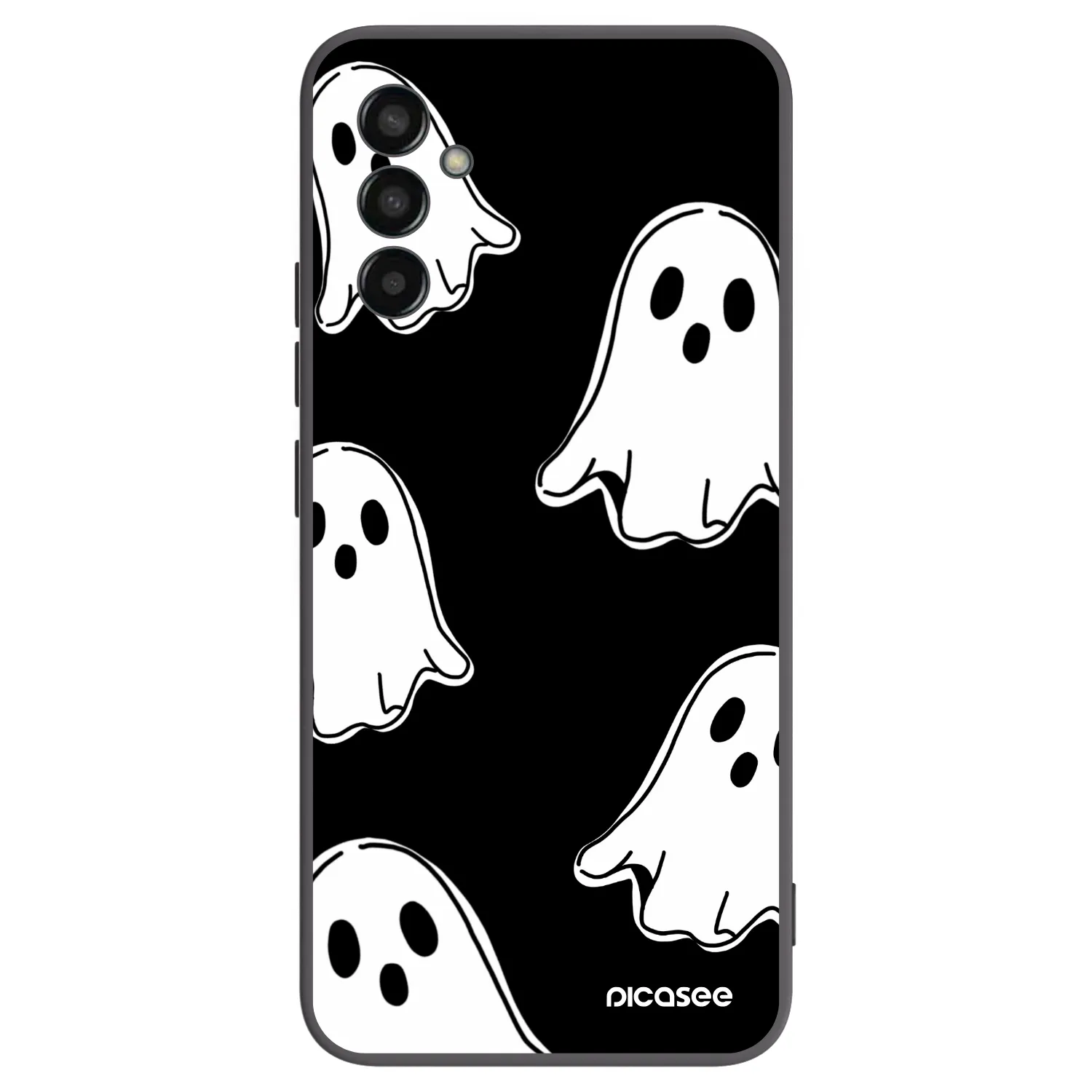 Picasee silikonski črni ovitek za Samsung Galaxy M13 M135F - Black ghosts
