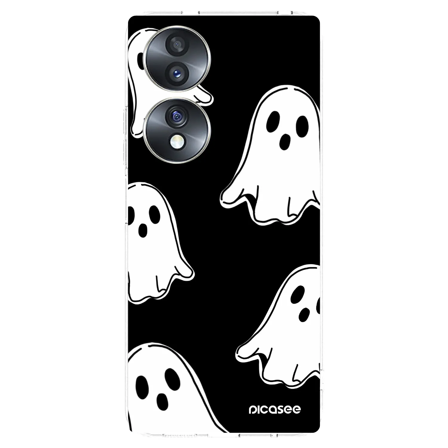 Picasee silikonski prozorni ovitek za Honor 70 - Black ghosts
