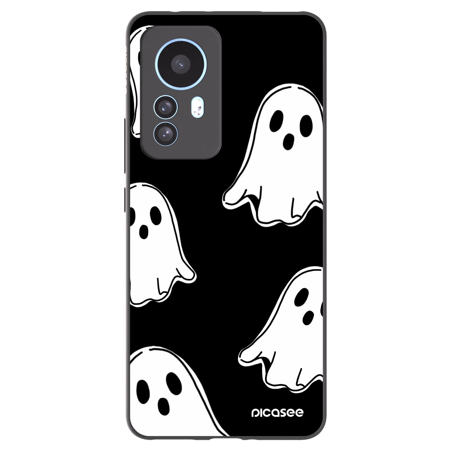 Picasee silikonski črni ovitek za Xiaomi 12T Pro - Black ghosts
