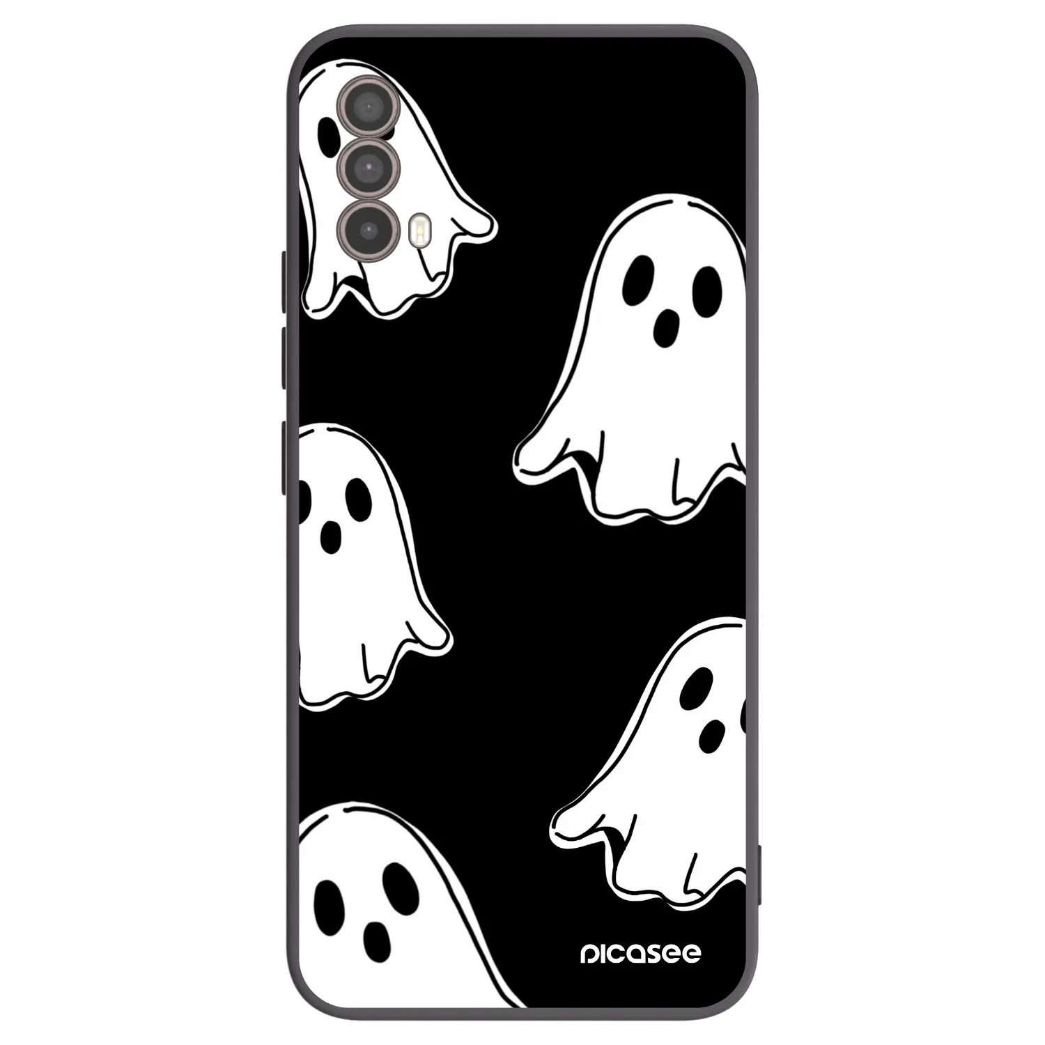 Picasee silikonski črni ovitek za Motorola Moto E40 - Black ghosts
