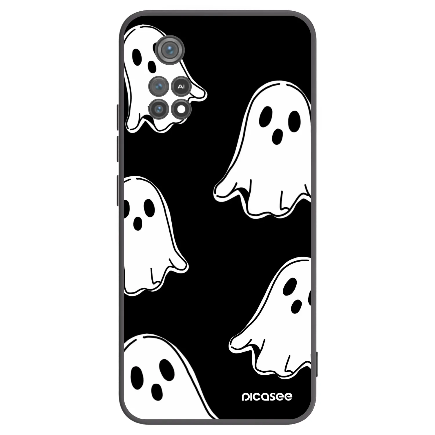 Picasee silikonski črni ovitek za Xiaomi Poco M4 Pro - Black ghosts