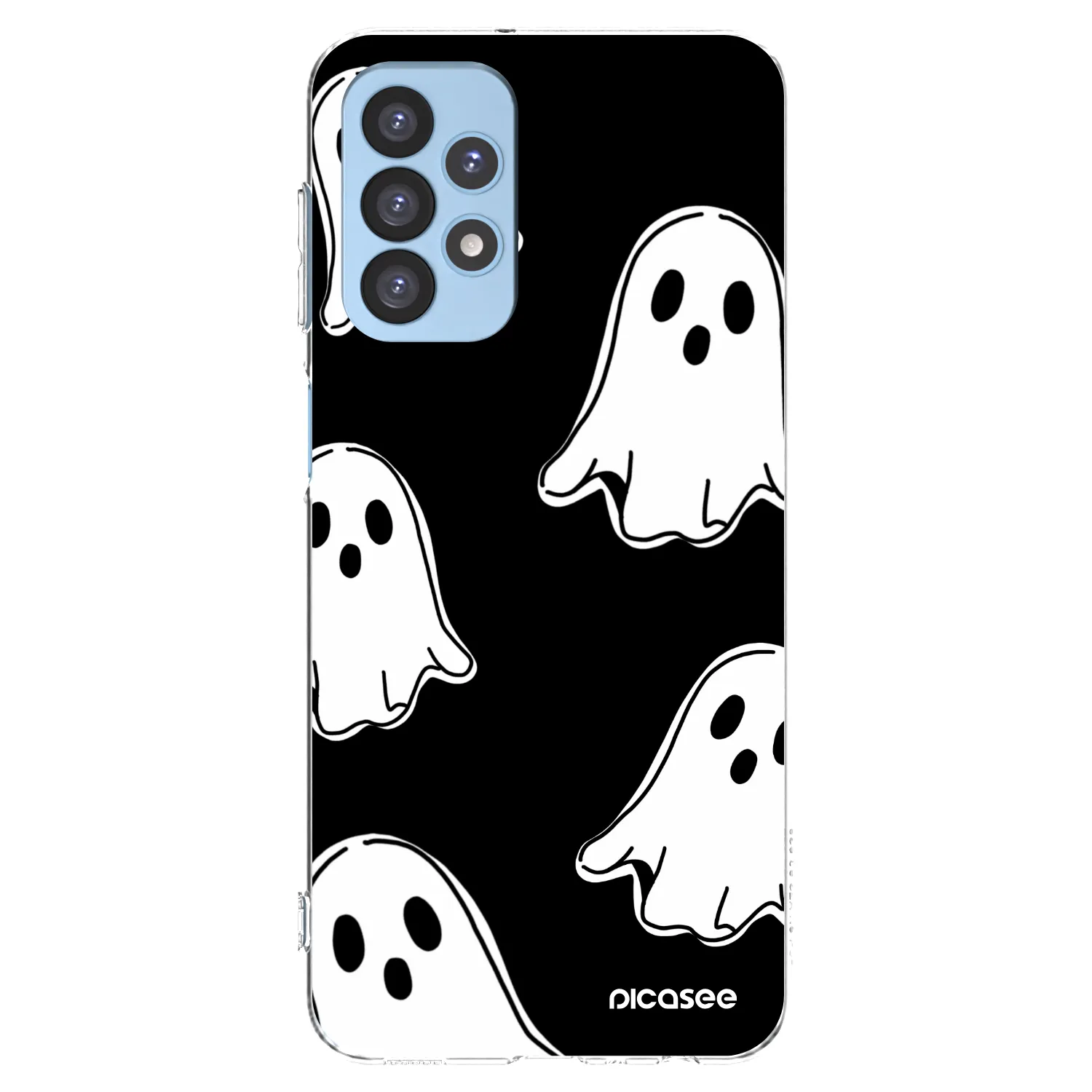 Picasee silikonski prozorni ovitek za Samsung Galaxy A23 A235F 4G - Black ghosts