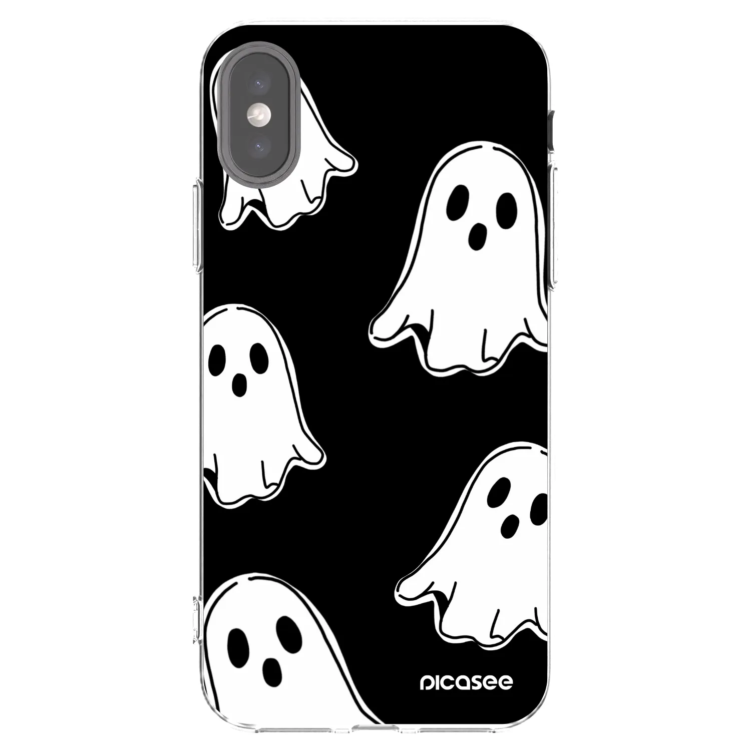 Picasee silikonski prozorni ovitek za Apple iPhone X/XS - Black ghosts