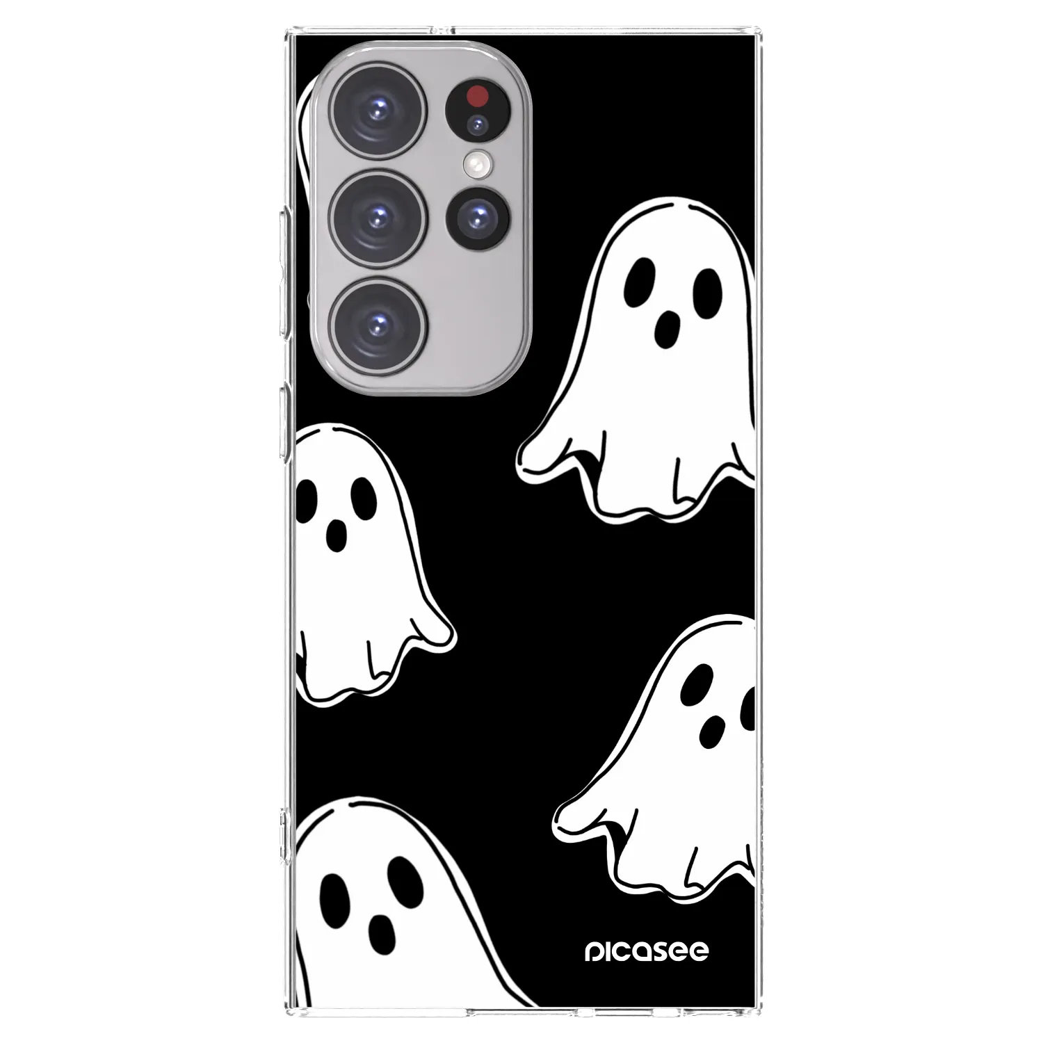Picasee silikonski prozorni ovitek za Samsung Galaxy S23 Ultra 5G - Black ghosts