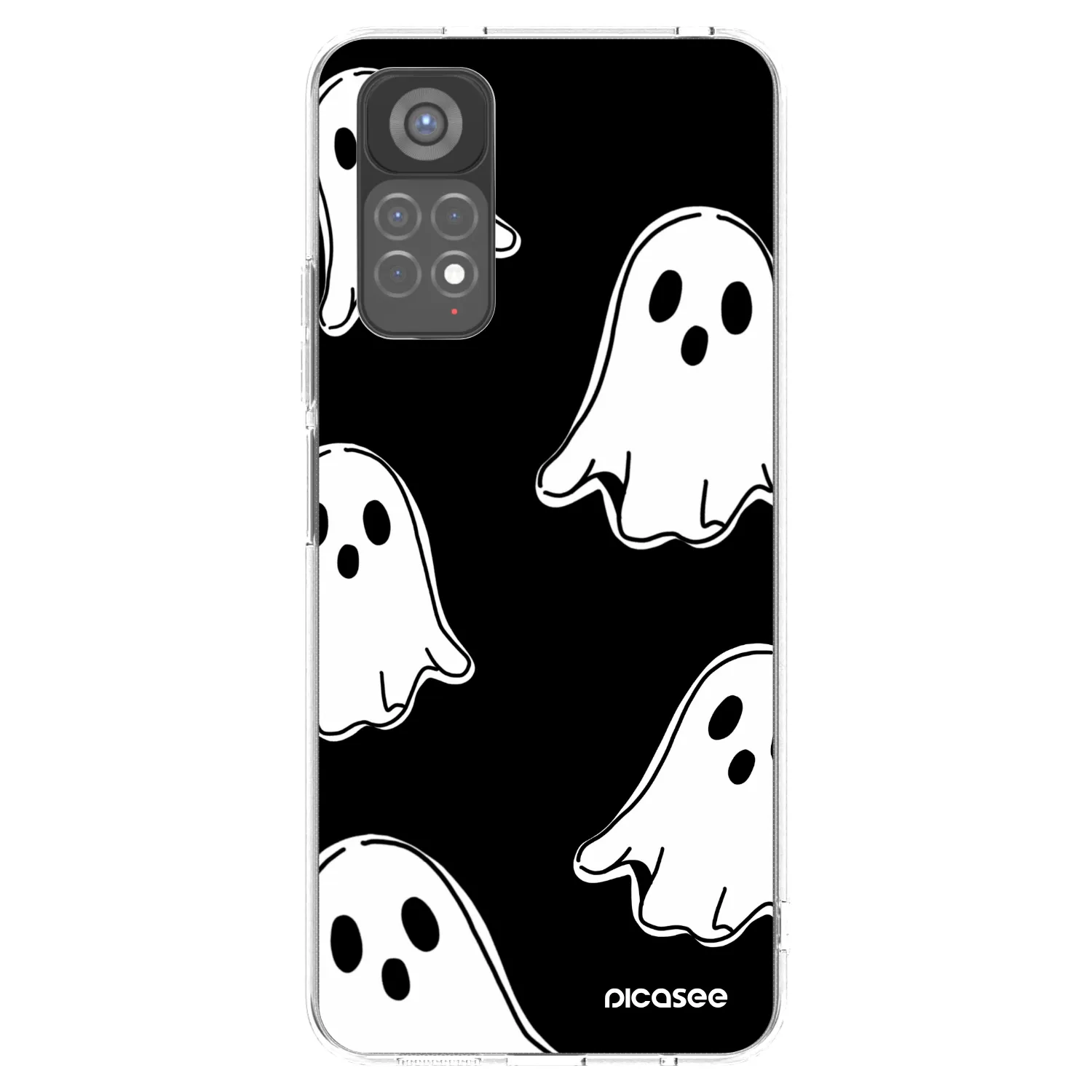 Picasee silikonski prozorni ovitek za Xiaomi Redmi Note 11S 5G - Black ghosts