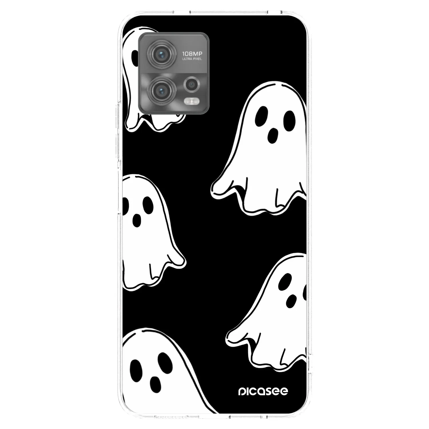 Picasee silikonski prozorni ovitek za Motorola Moto G72 - Black ghosts