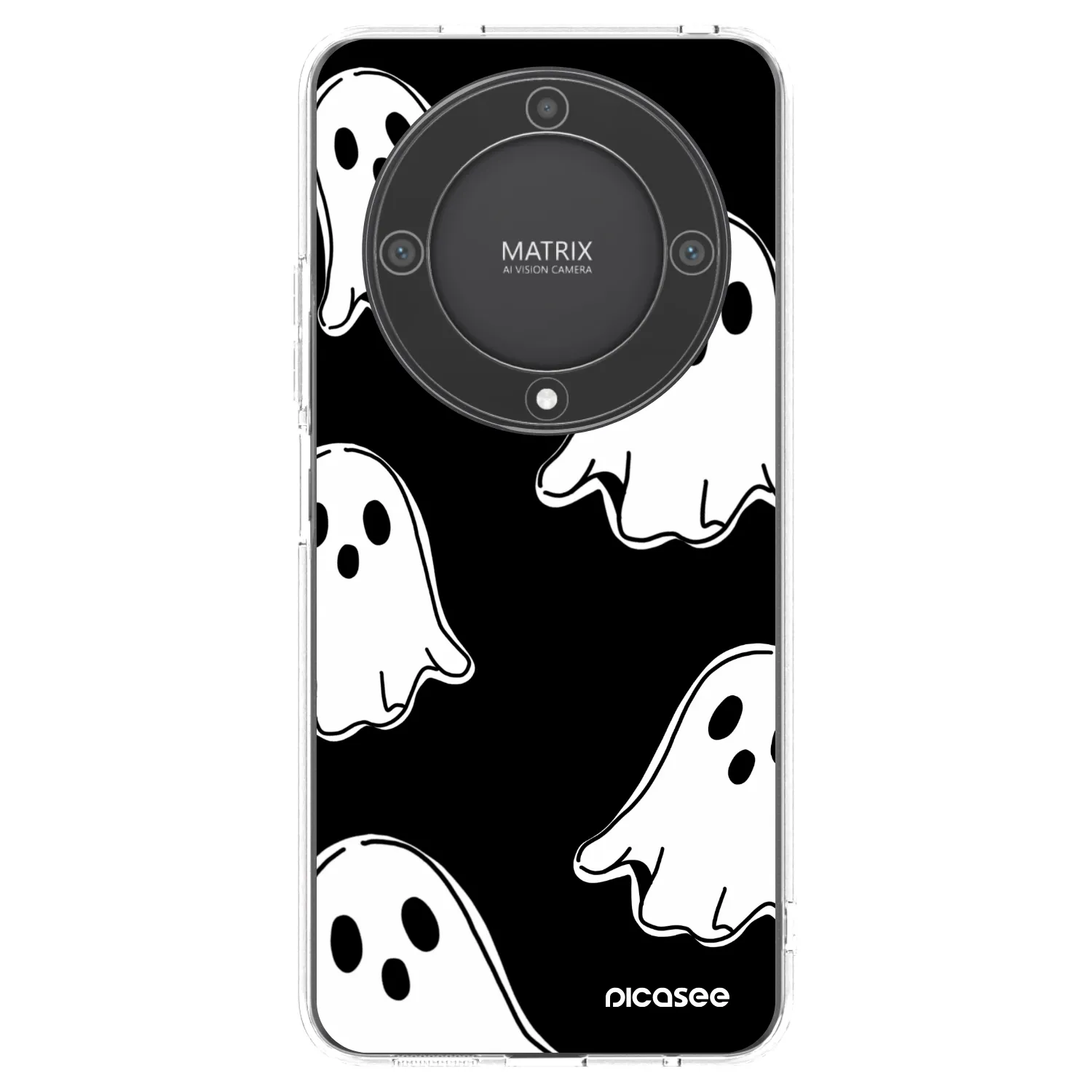Picasee silikonski prozorni ovitek za Honor Magic5 Lite 5G - Black ghosts