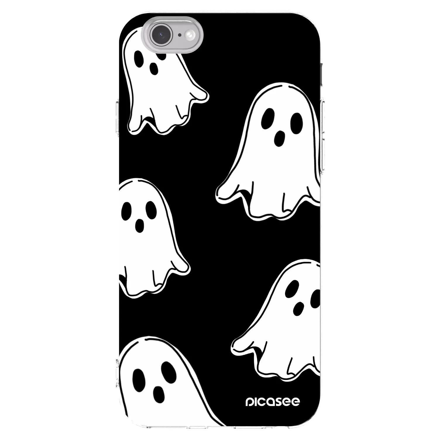 Picasee silikonski prozorni ovitek za Apple iPhone 6/6S - Black ghosts